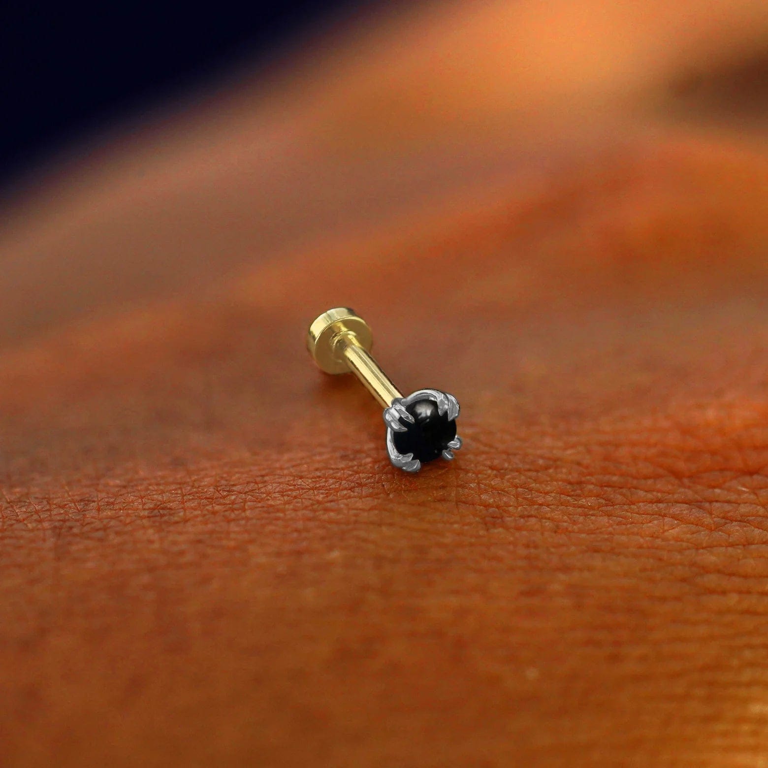 Automic Gold Studio Onyx Flatback Piercing