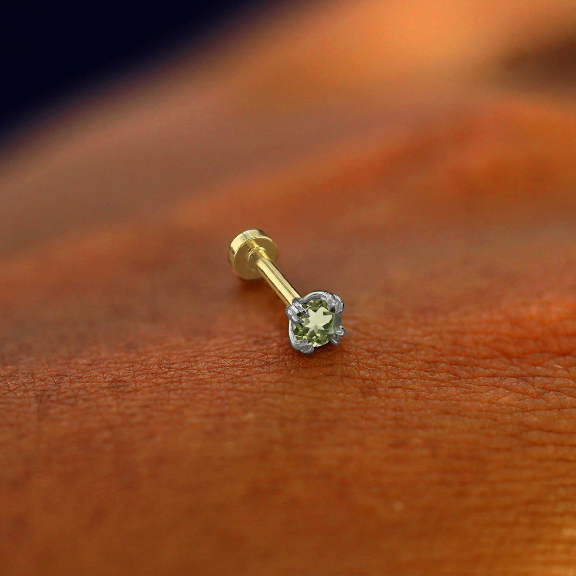 Automic Gold Studio Peridot Flatback Piercing