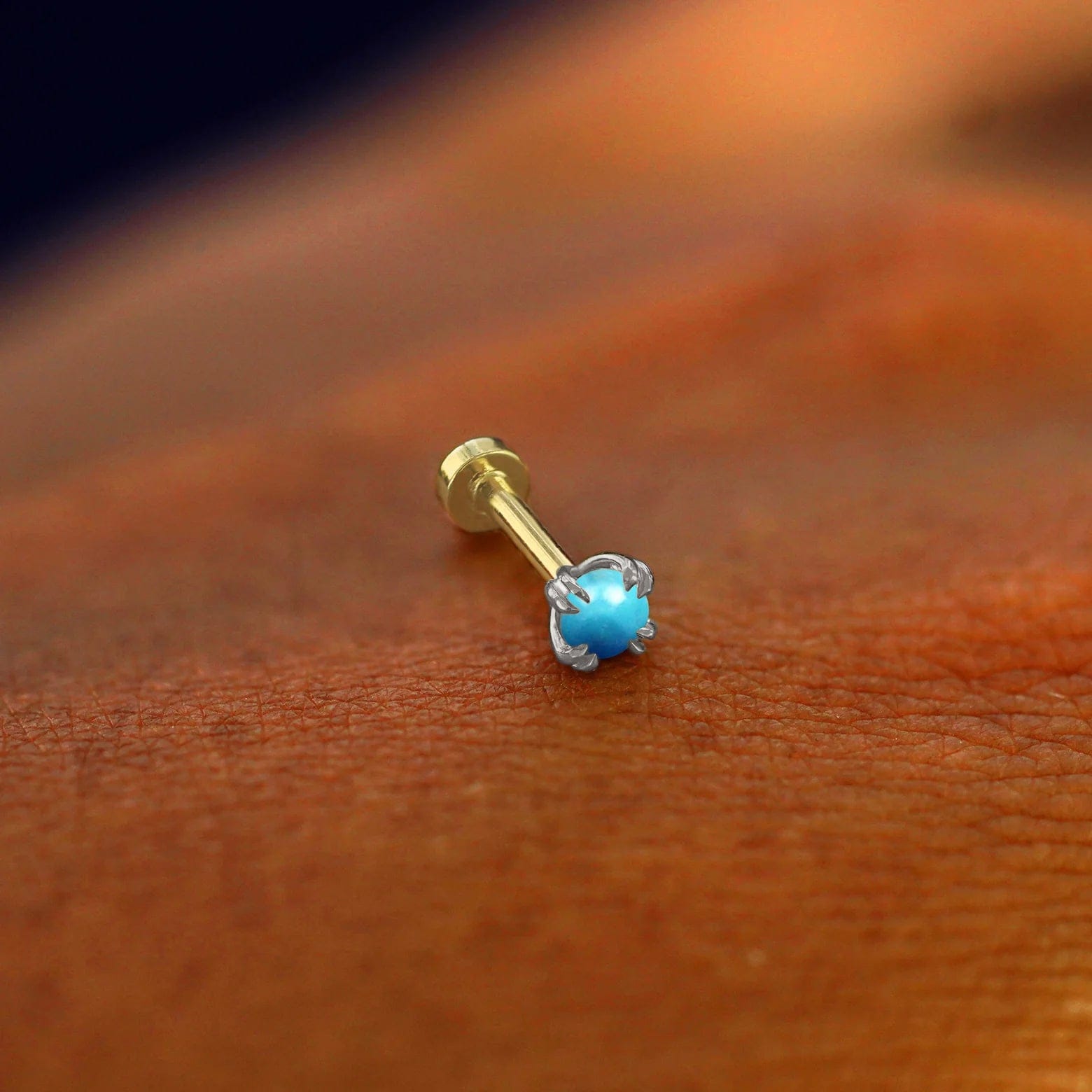 Automic Gold Studio Turquoise Flatback Piercing