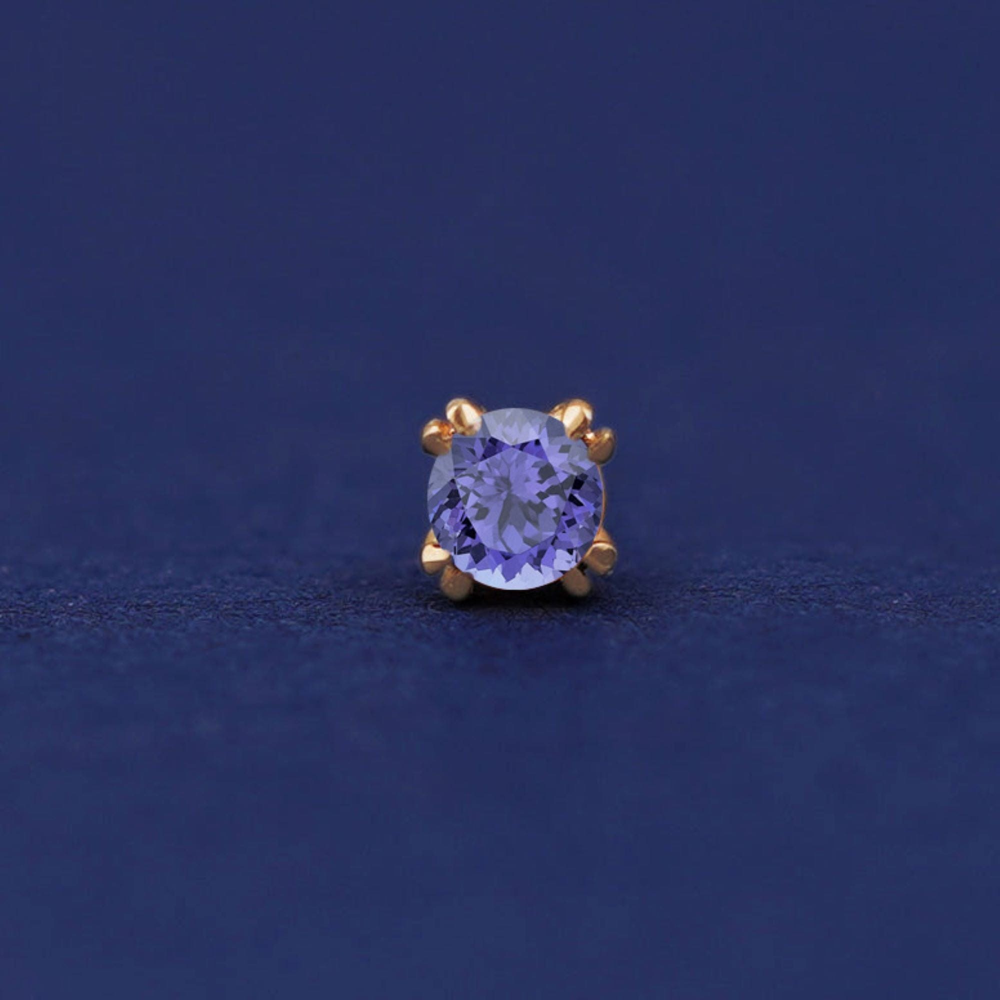 Automic Gold Studio Tanzanite Flatback Piercing
