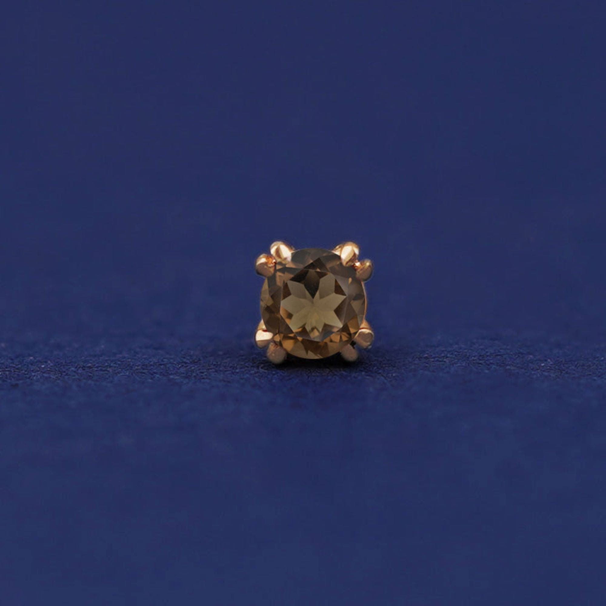 Automic Gold Studio Smoky Quartz Flatback Piercing