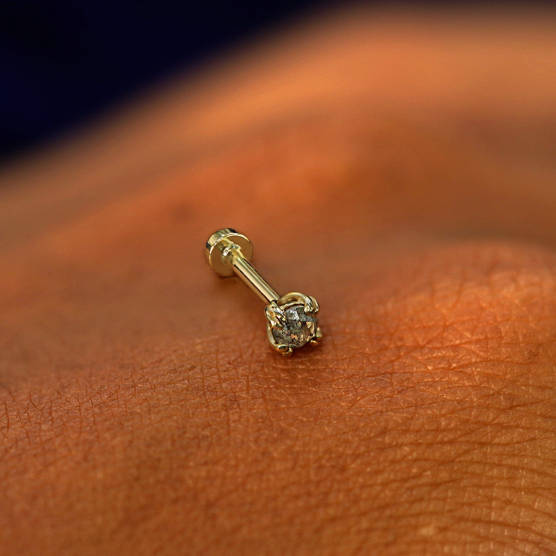 Automic Gold Studio Salt and Pepper Diamond Flatback Piercing