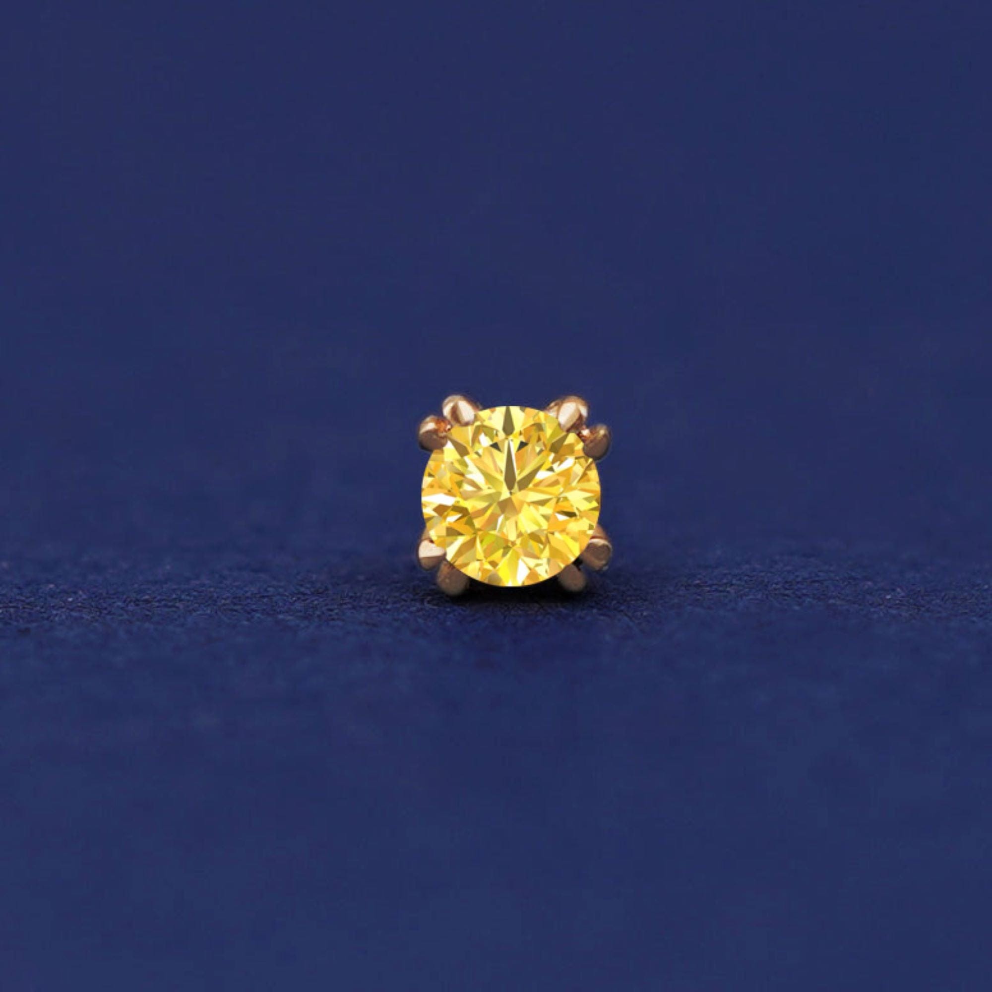 Automic Gold Studio Yellow Lab Diamond Flatback Piercing