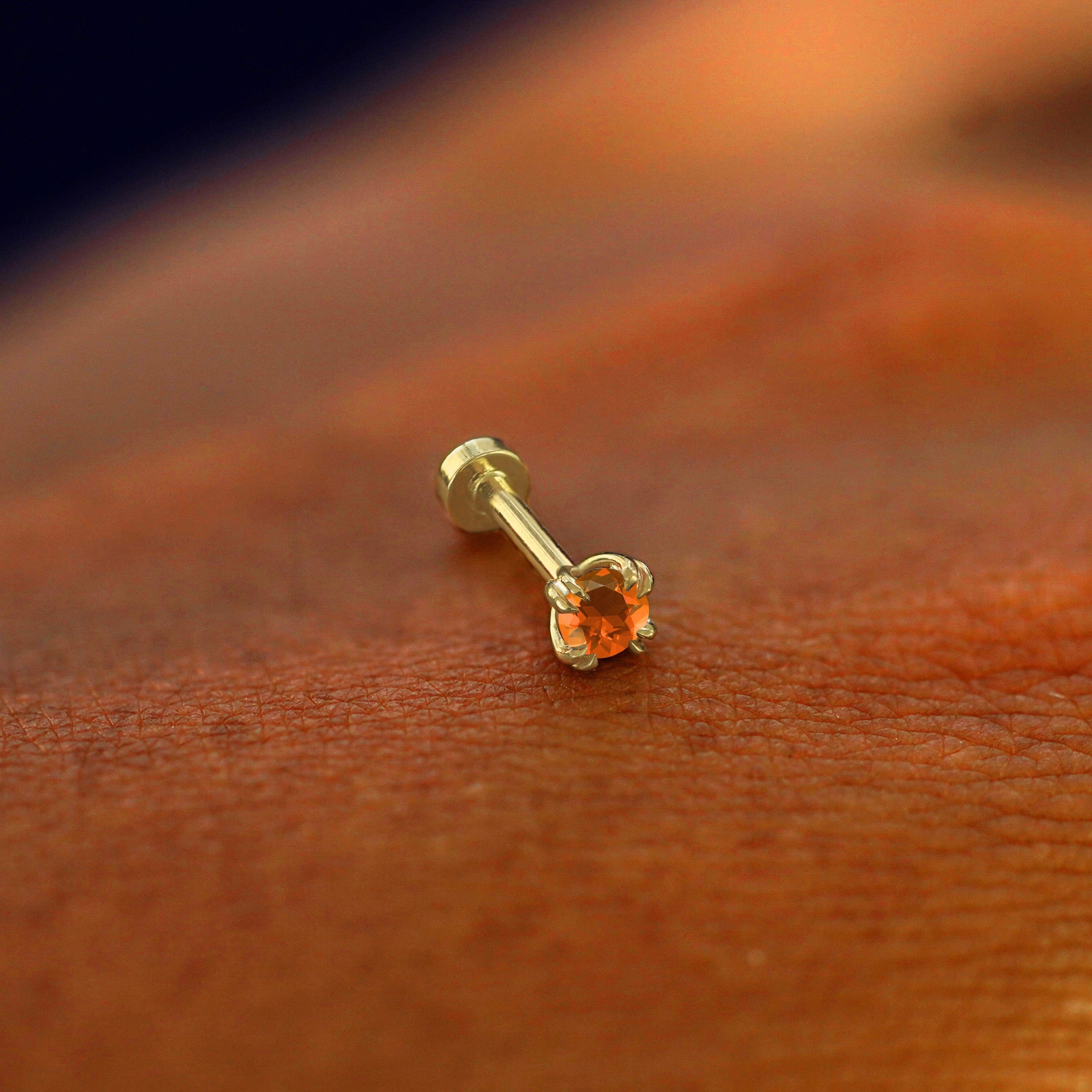 Automic Gold Studio Fire Opal Flatback Piercing