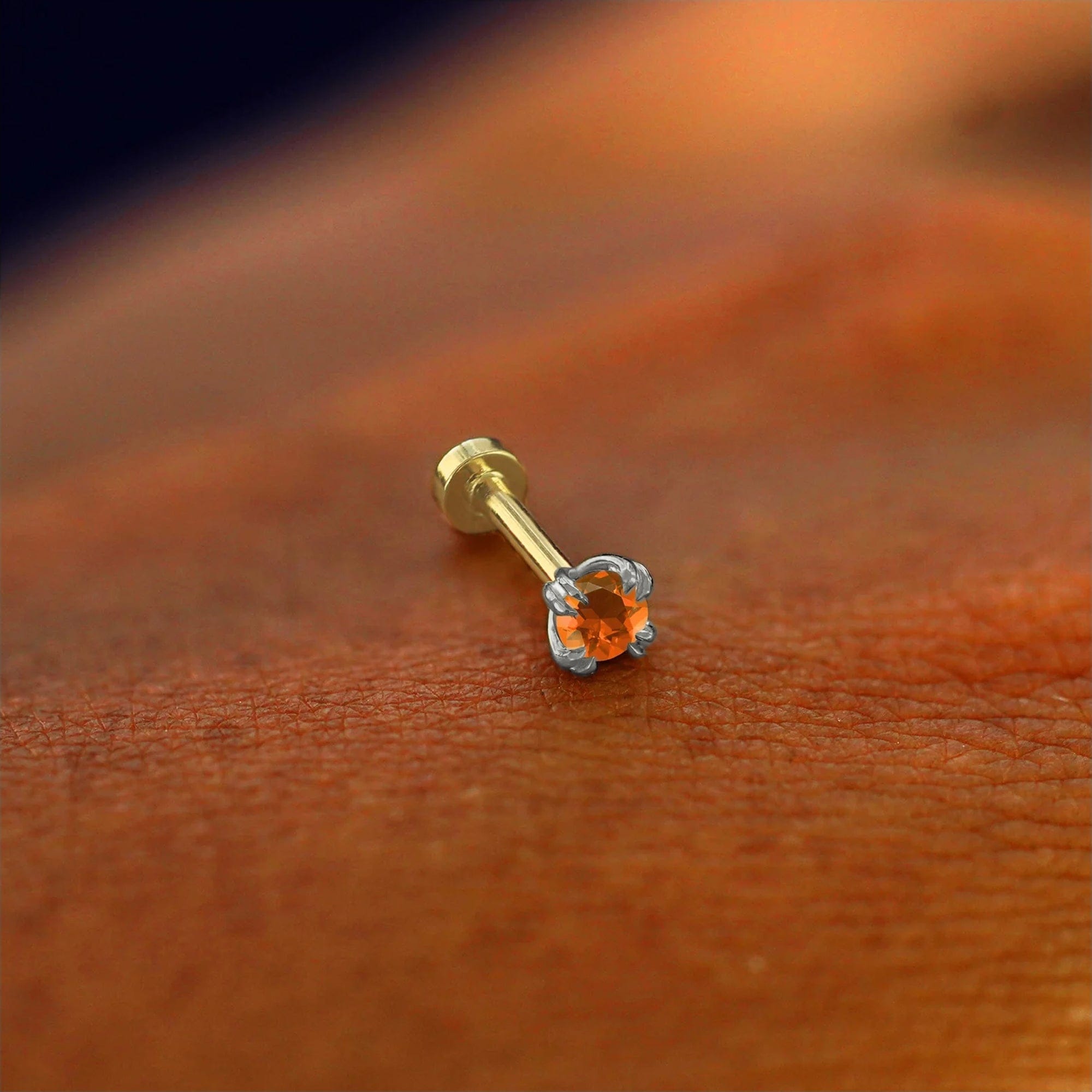 Automic Gold Studio Fire Opal Flatback Piercing