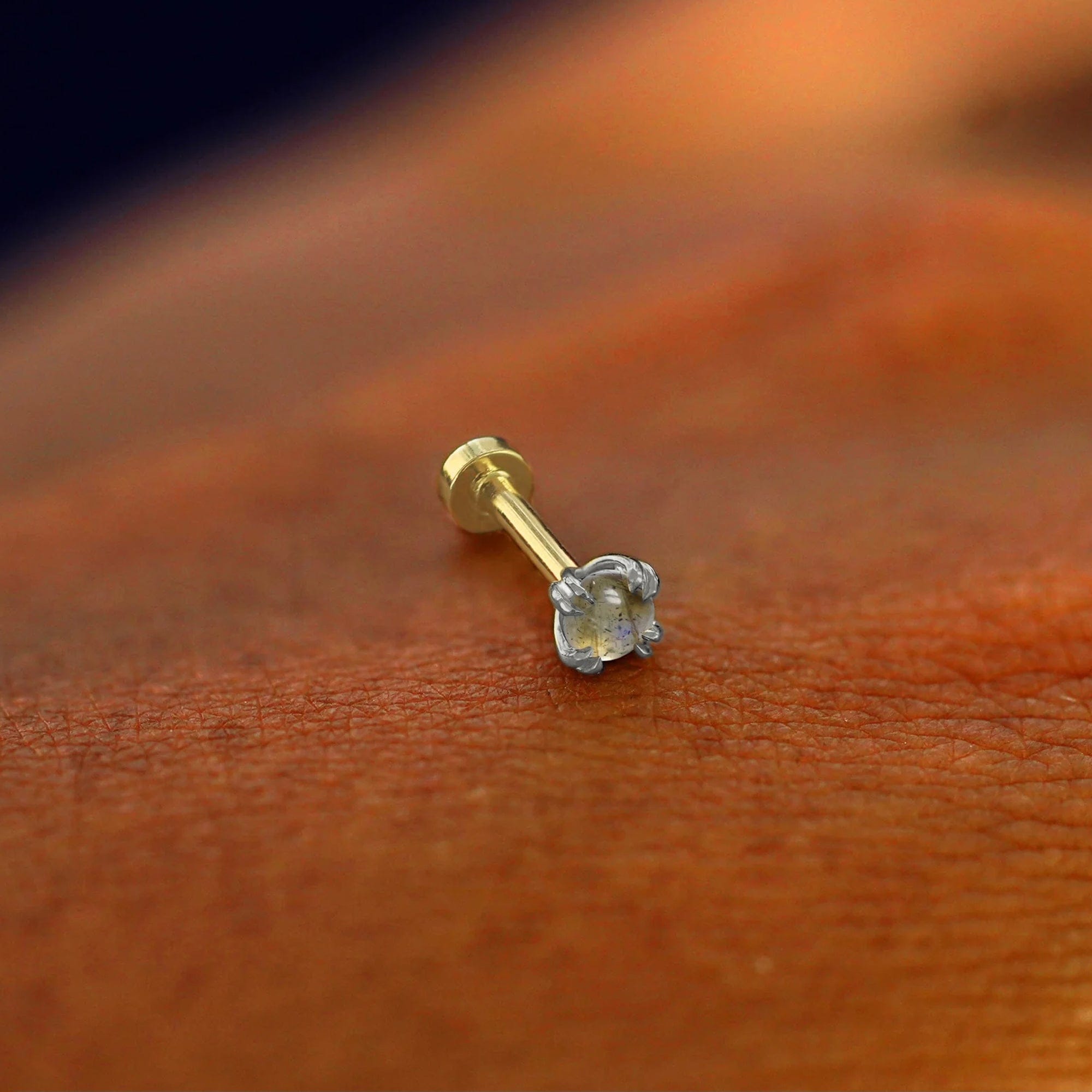 Automic Gold Studio Labradorite Flatback Piercing