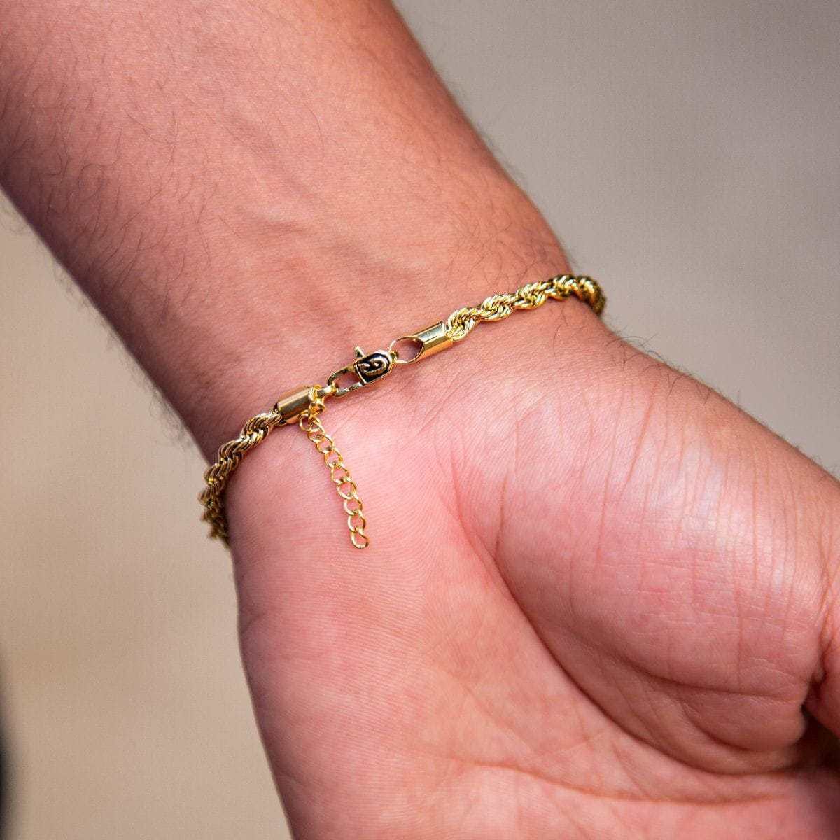 GLD PROMO Rope Bracelet in Yellow Gold (Adjustable) - 4 mm
