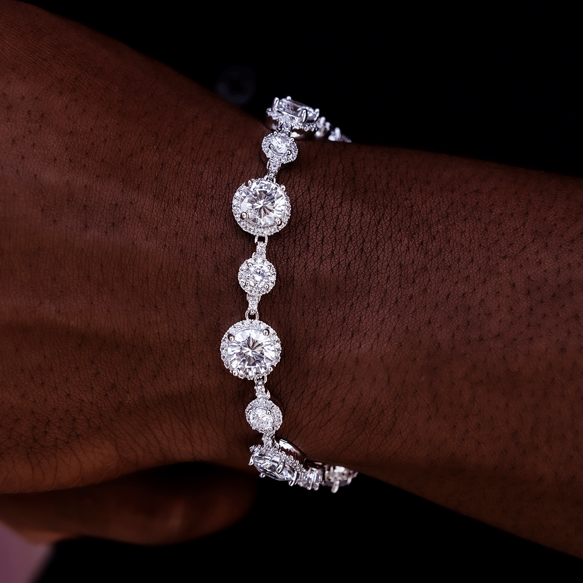 GLD PROMO Diamond Halo Tennis Bracelet