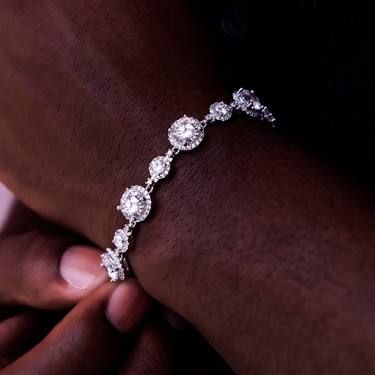 GLD PROMO Diamond Halo Tennis Bracelet