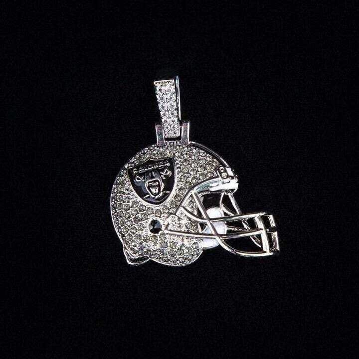 GLD PROMO Las Vegas Raiders Official NFL Helmet Pendant