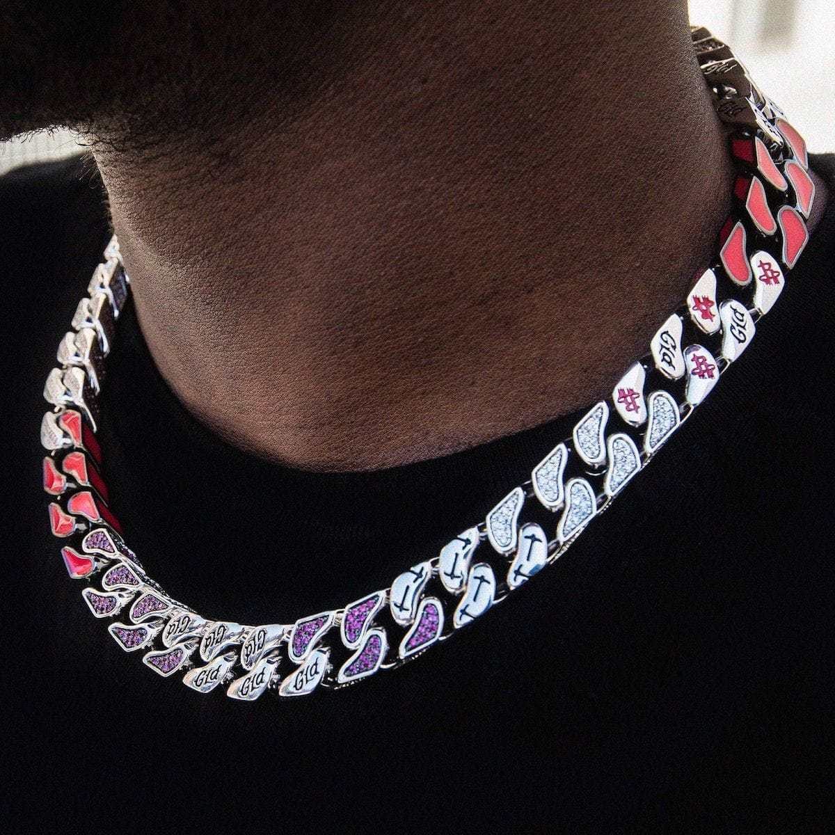 GLD PROMO Houston Rockets Colored Cuban Chain