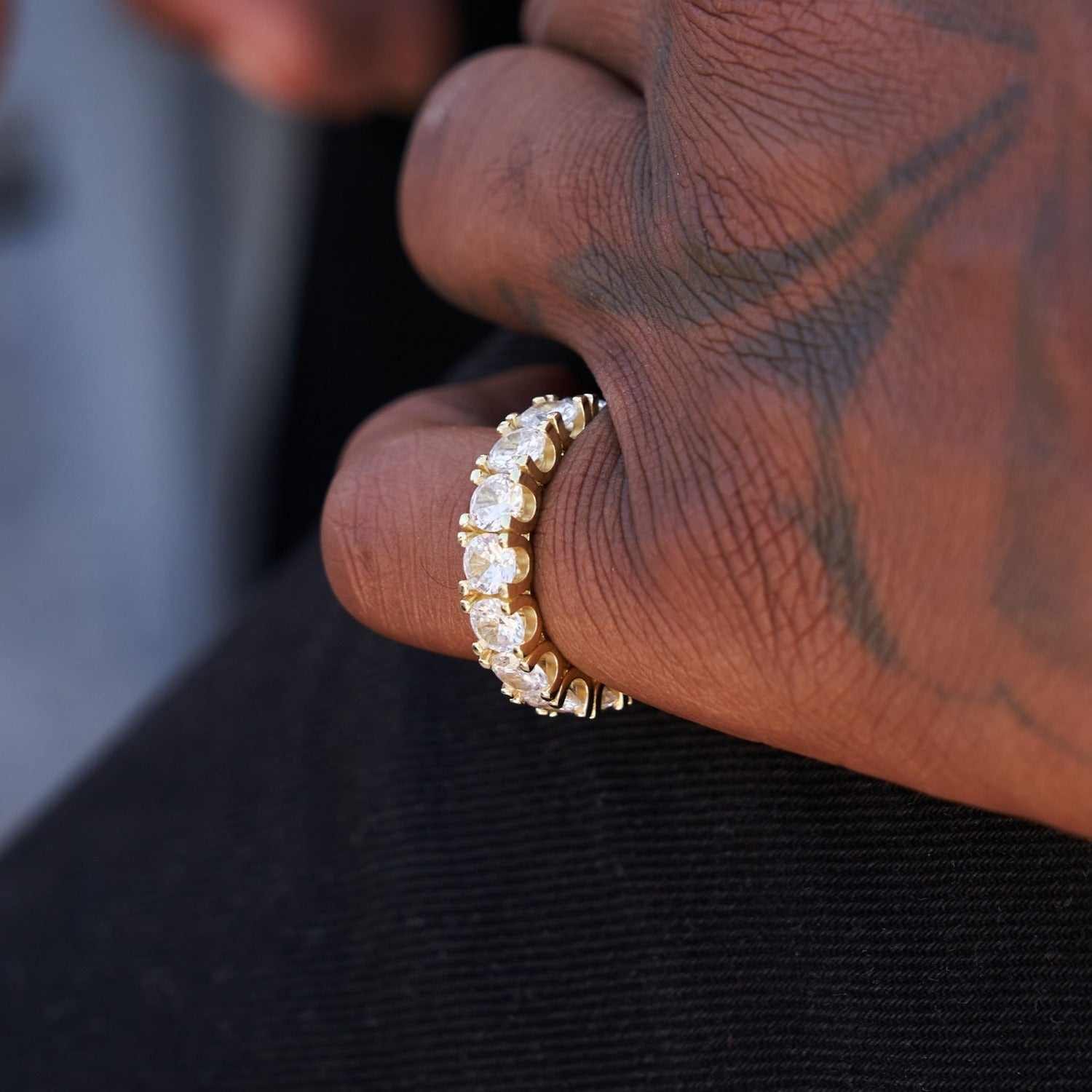 GLD PROMO 4 mm Single Layer Diamond Band Ring