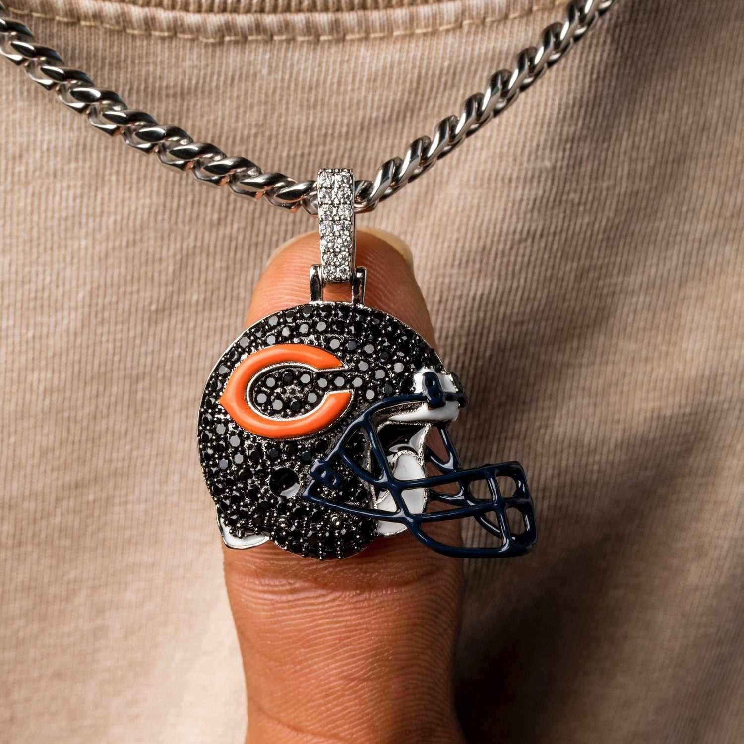 GLD PROMO Chicago Bears Official NFL Helmet Pendant