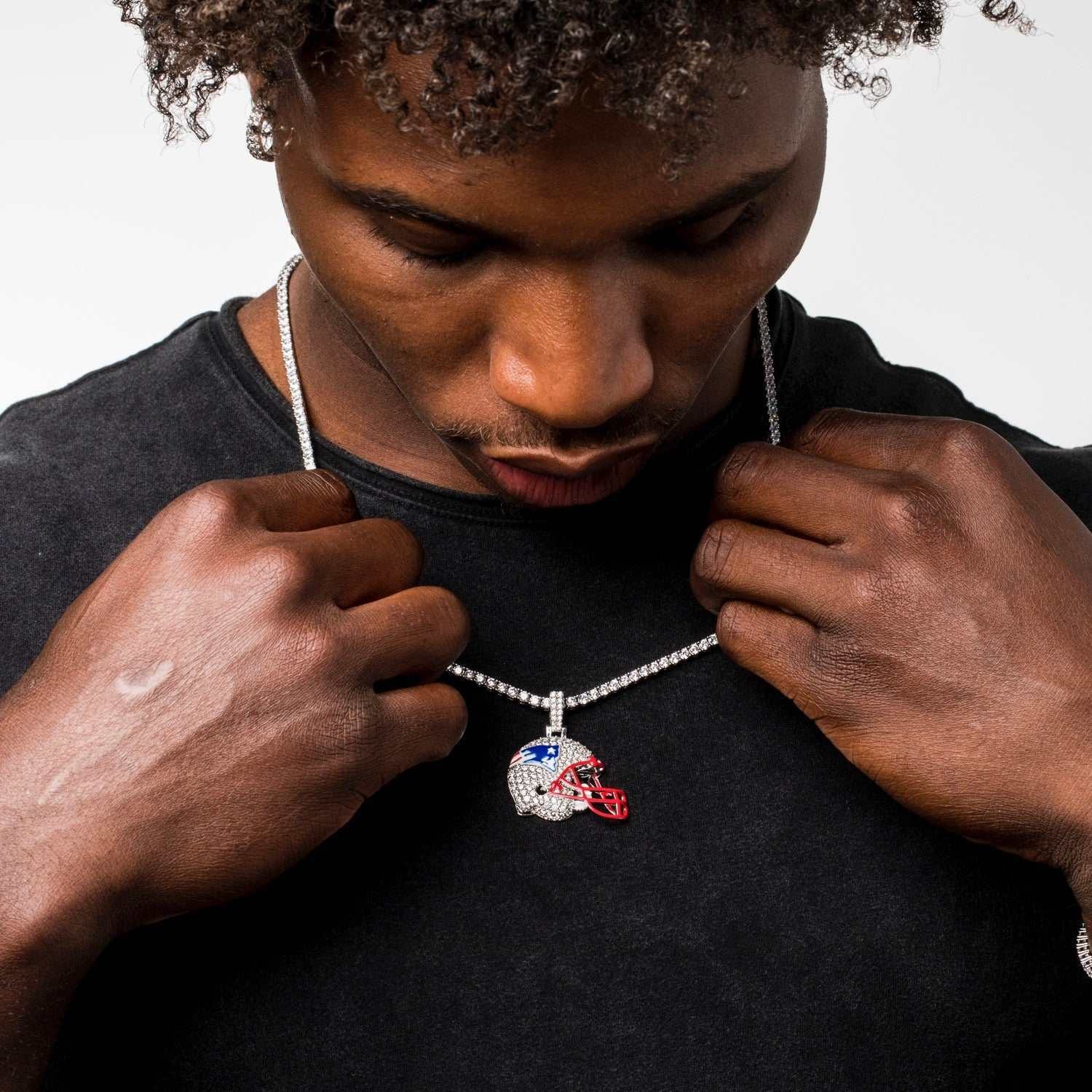 GLD PROMO New England Patriots Official NFL Helmet Pendant