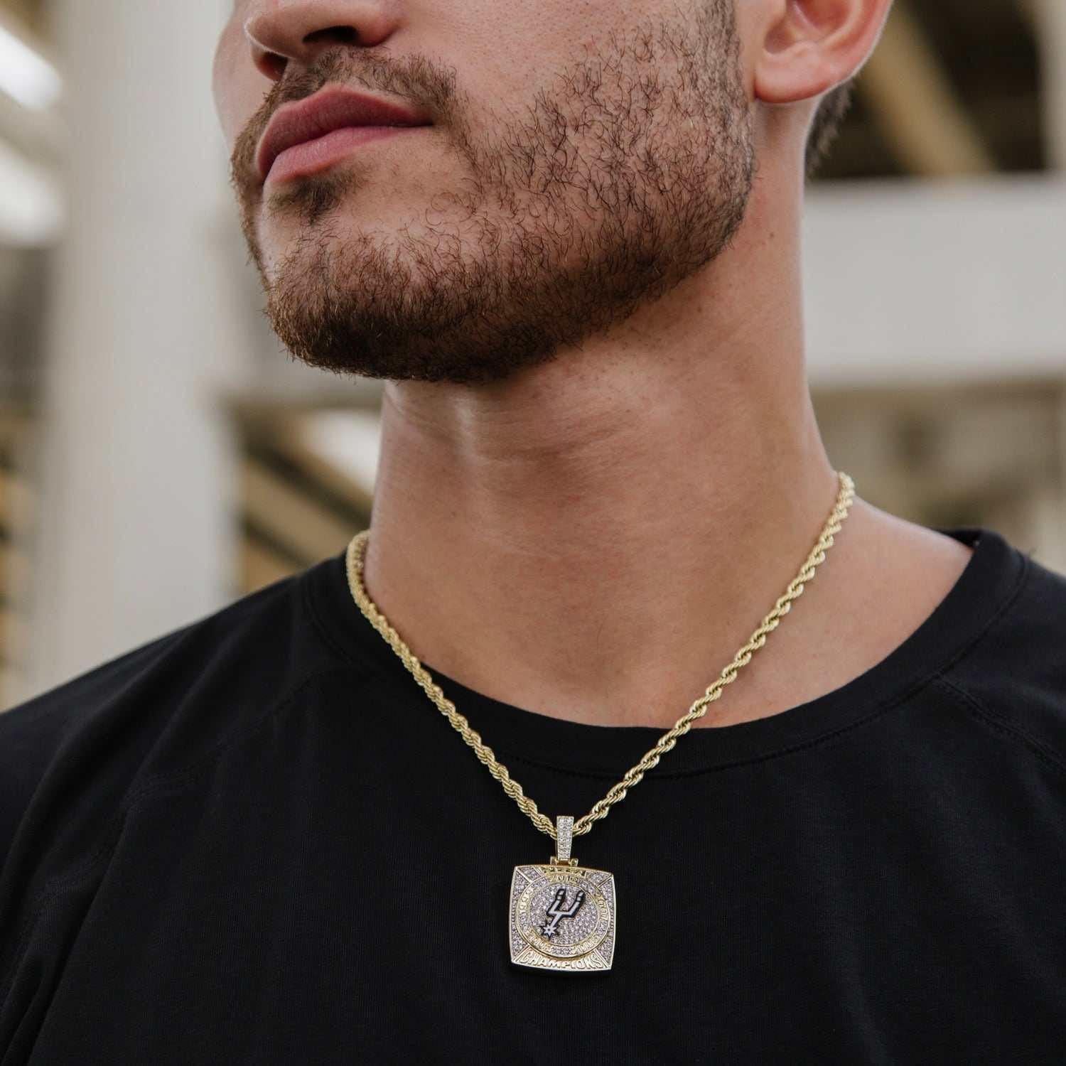 GLD PROMO San Antonio Spurs Championship Pendant - Yellow Gold