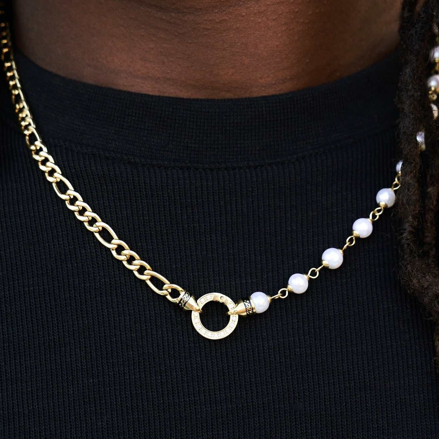 GLD PROMO Figaro Link + Pearl Chain