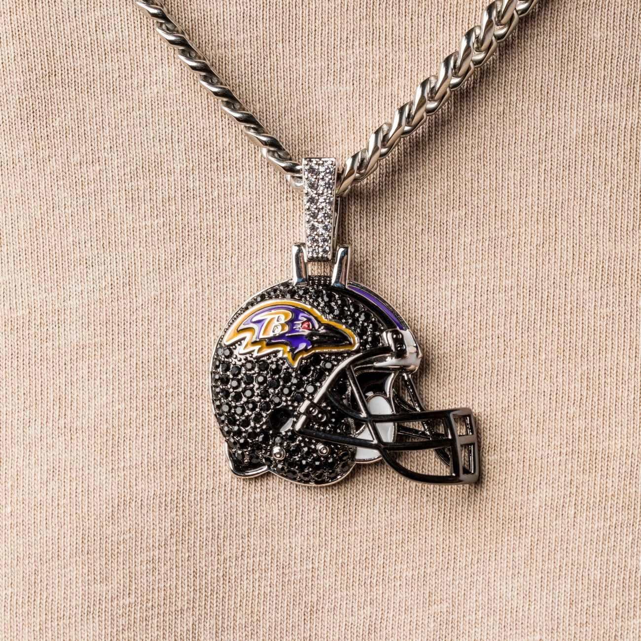 GLD PROMO Baltimore Ravens Official NFL Helmet Pendant