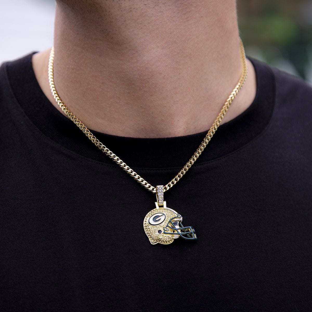 GLD PROMO Green Bay Packers Official NFL Helmet Pendant