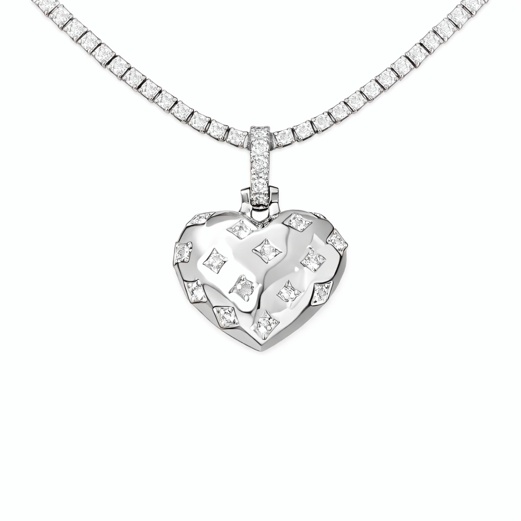 GLD PROMO - WOMEN Diamond GLD Star Heart Pendant in White Gold