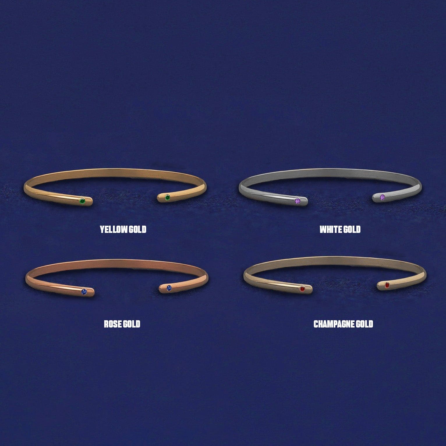 Automic Gold Studio Gemstone Open Bangle