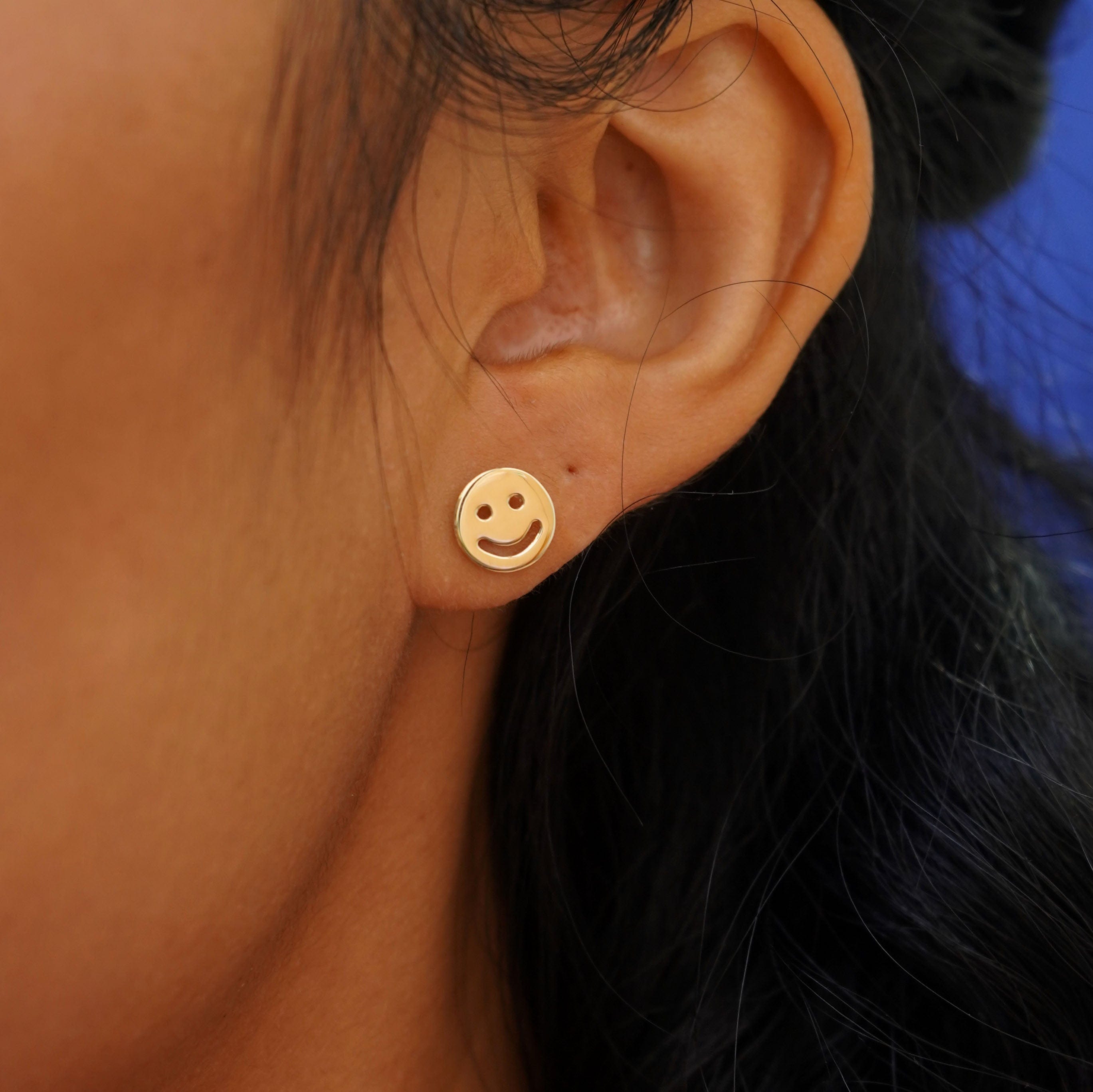 Automic Gold Studio Smiley Face Earrings