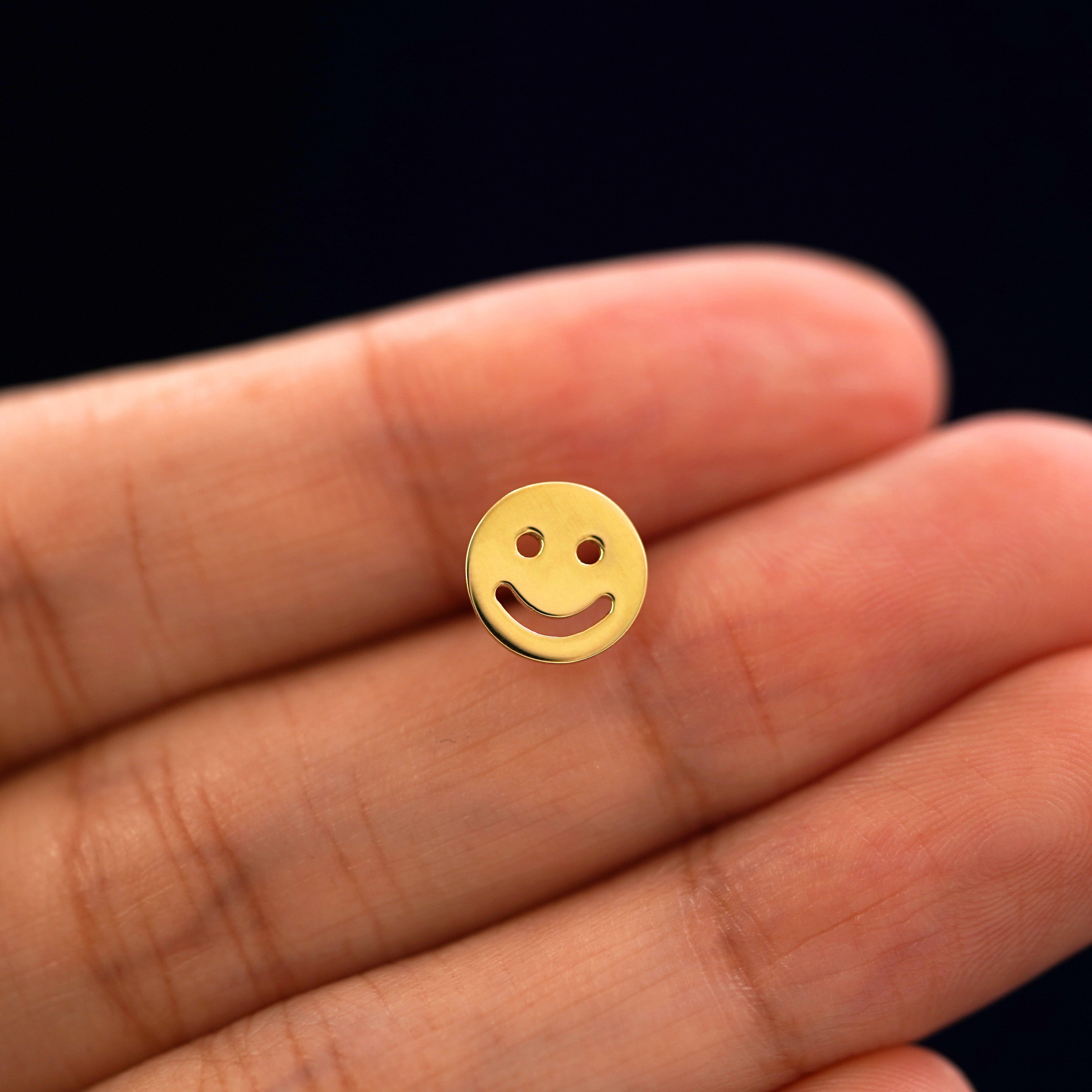 Automic Gold Studio Smiley Face Earrings