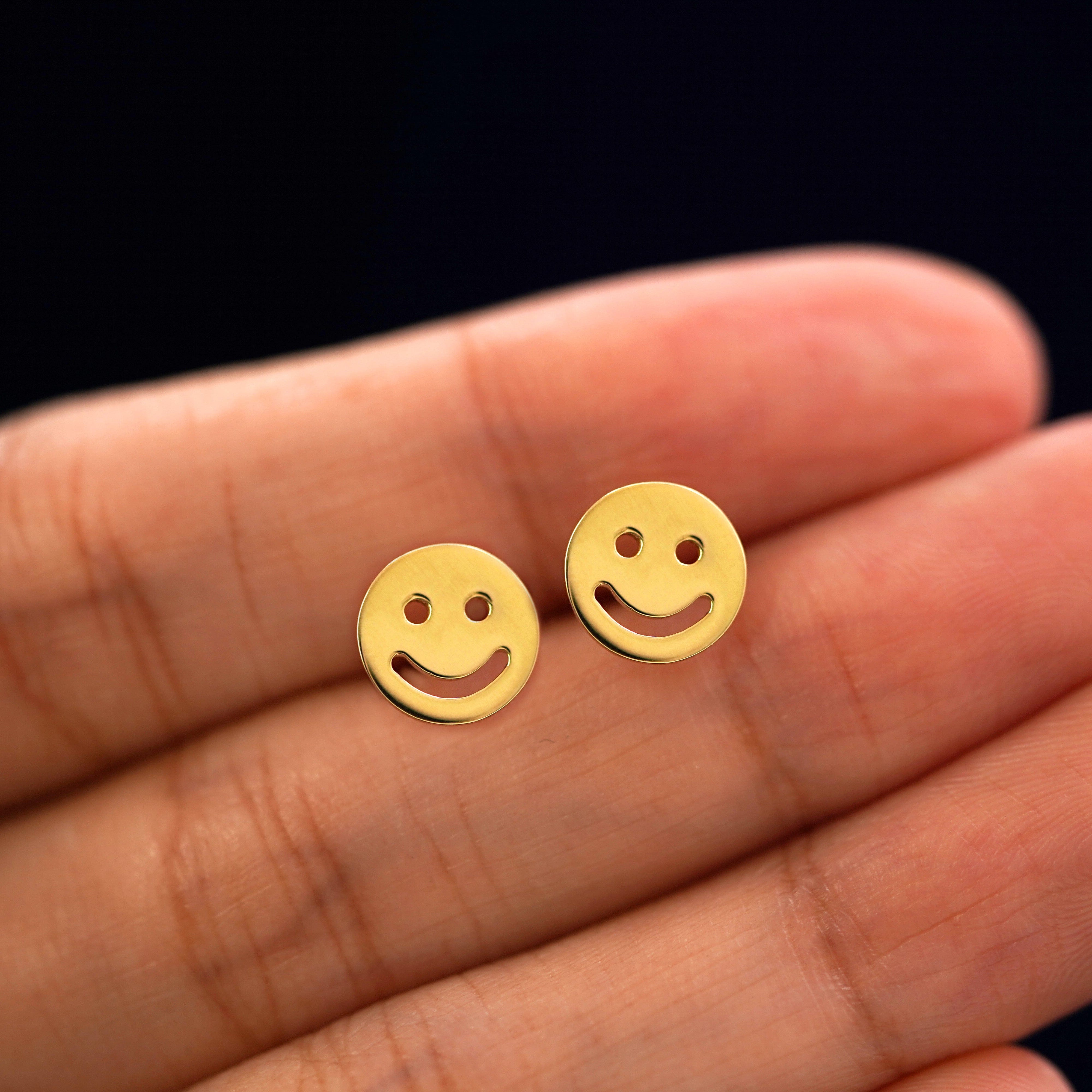Automic Gold Studio Smiley Face Earrings
