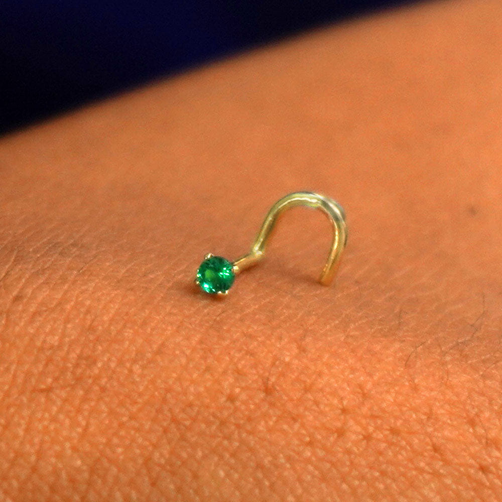 Automic Gold Studio Gemstone Nose Stud