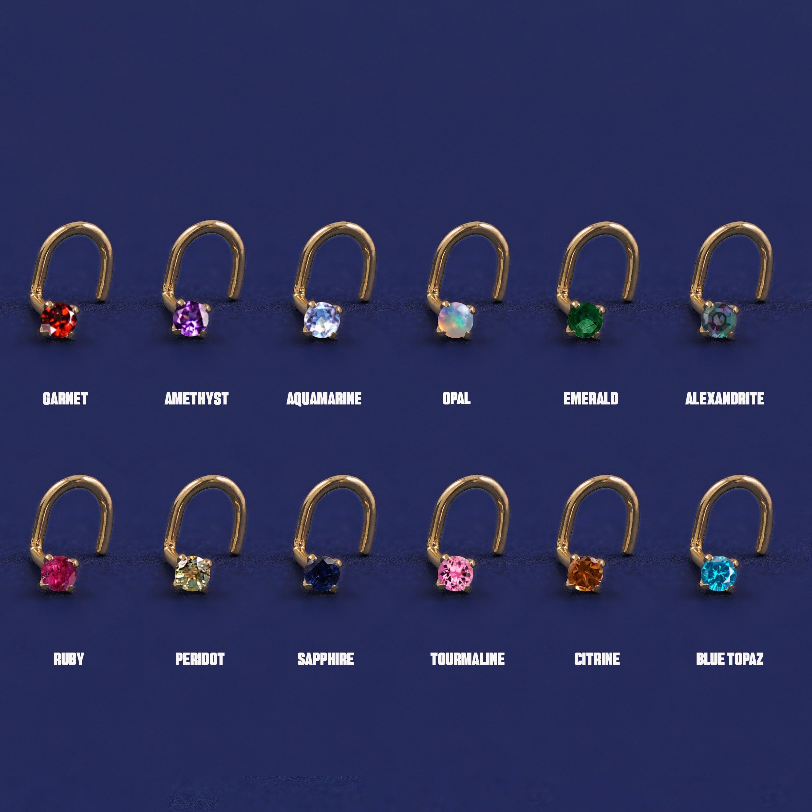 Automic Gold Studio Gemstone Nose Stud