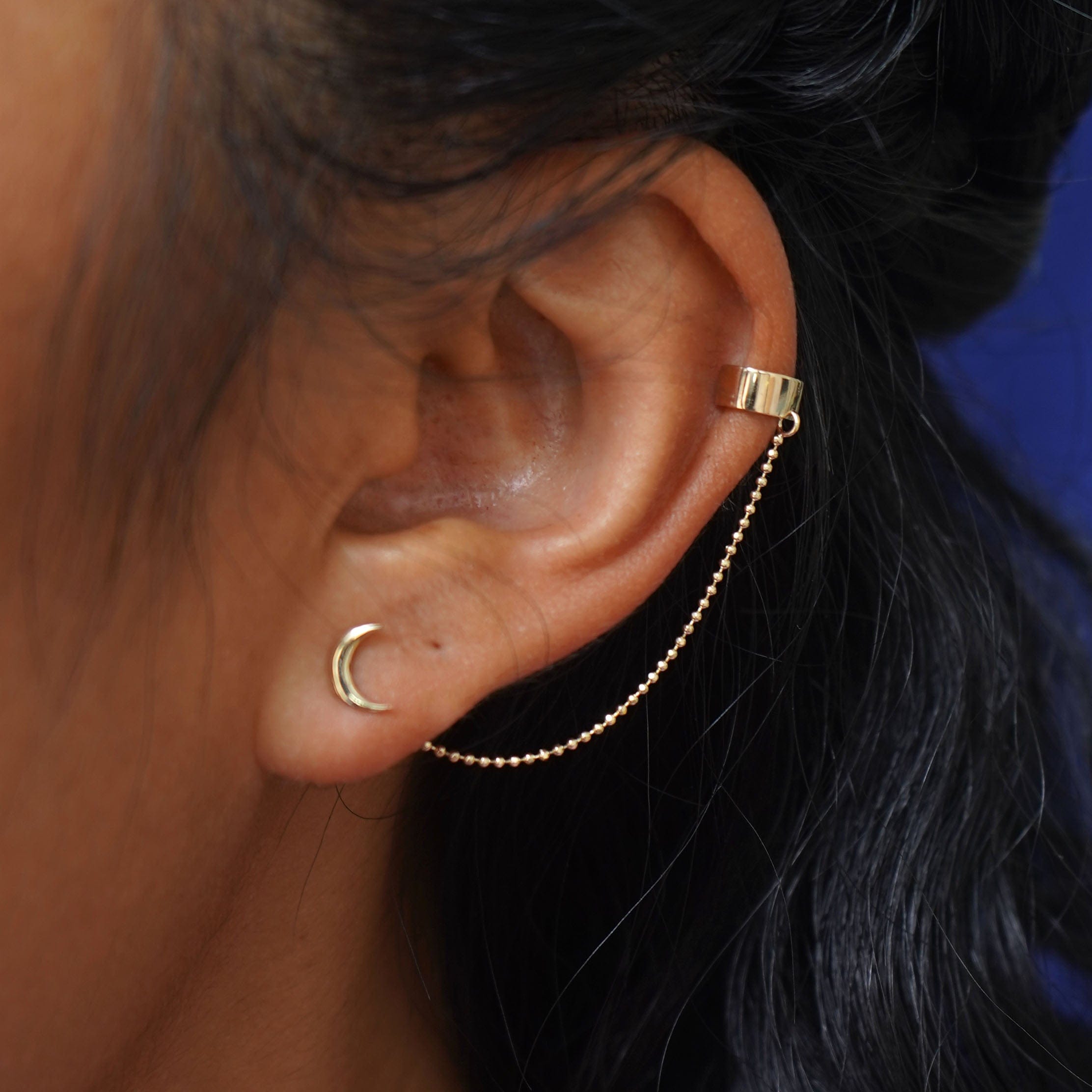 Automic Gold Studio Wide Cuff With Chain