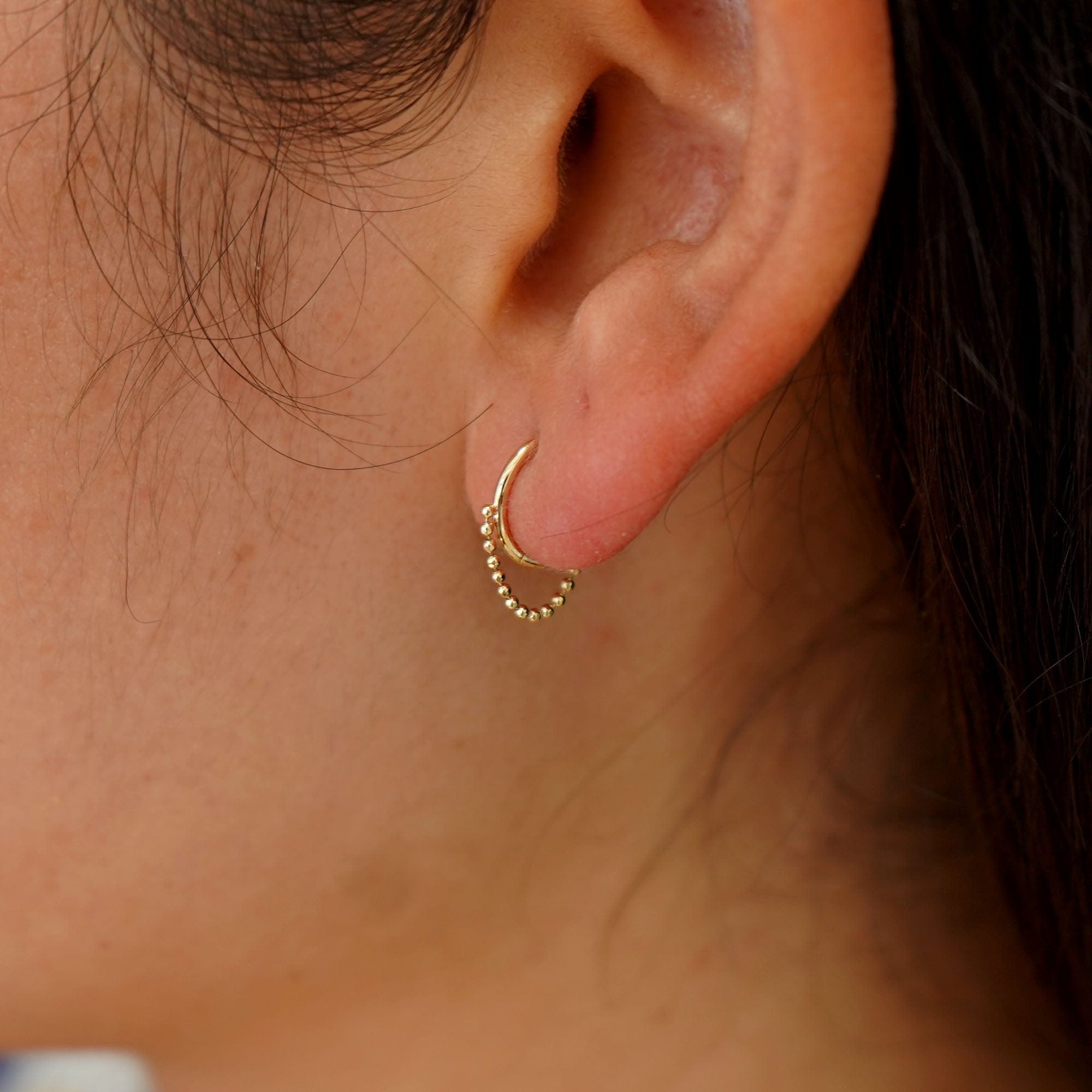 Automic Gold Studio Beaded Huggie Earring / Piercing