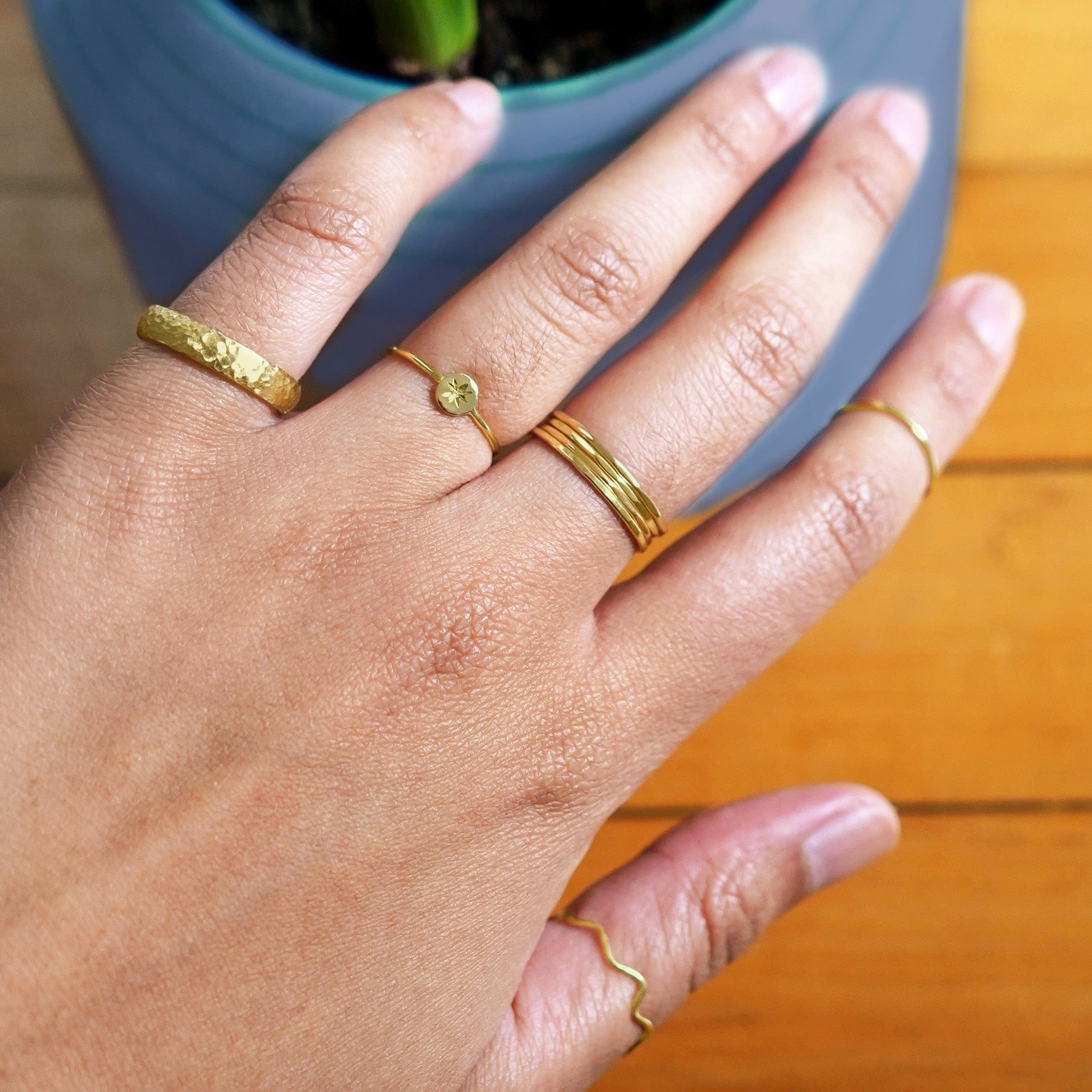 Automic Gold Studio Hammered Ring