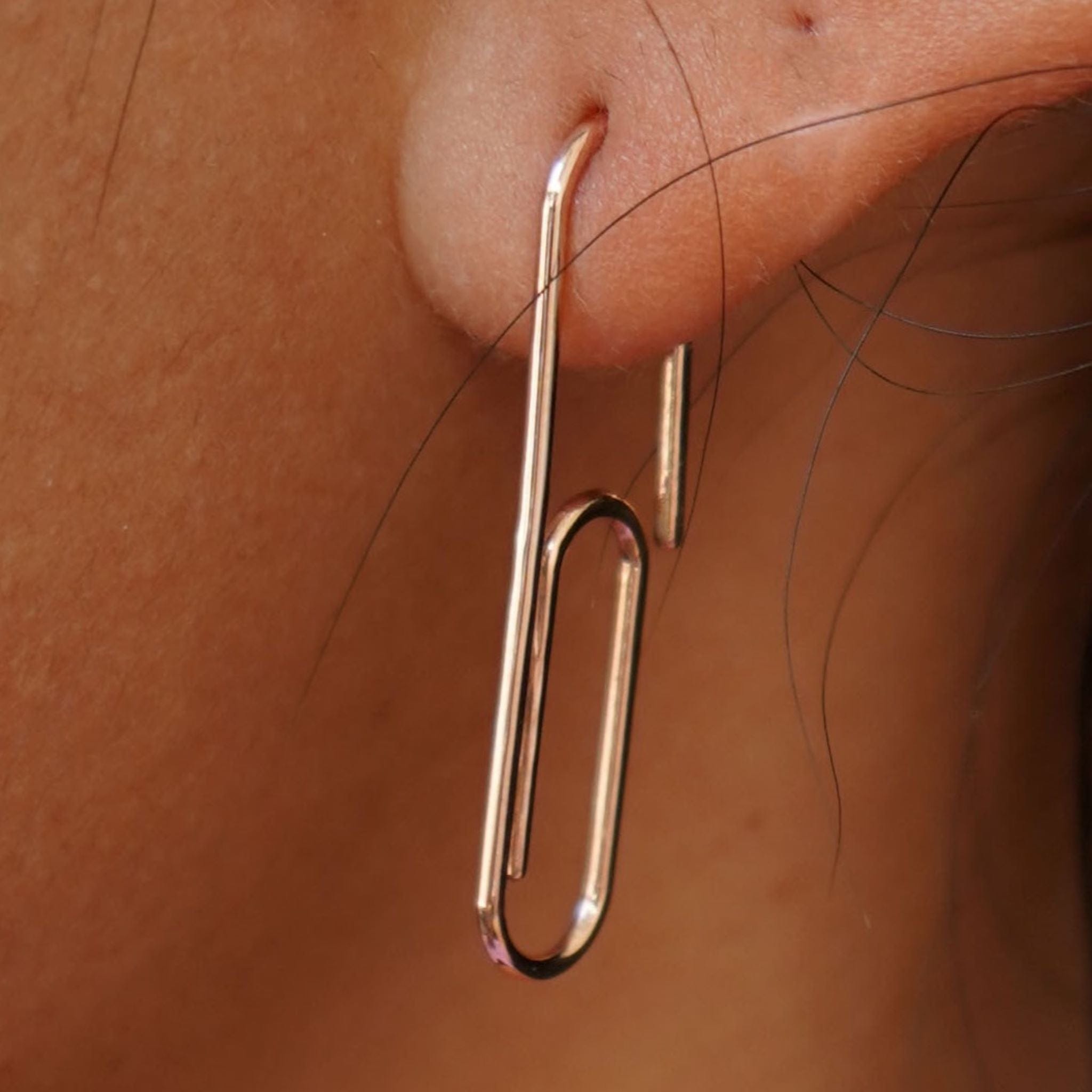 Automic Gold Studio Not A Paper Clip Earring