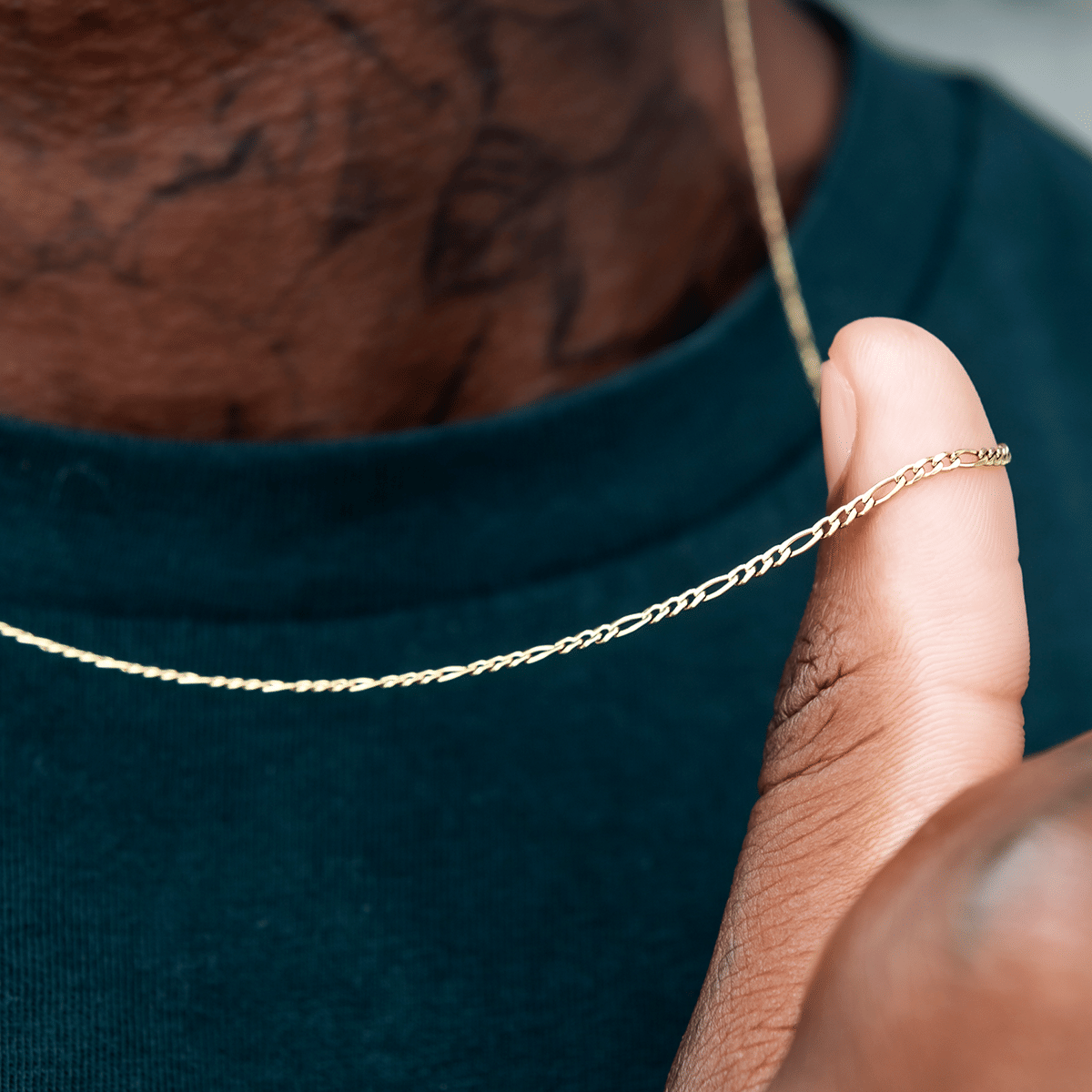 GLD PROMO Figaro Chain in Yellow Gold - 2 mm