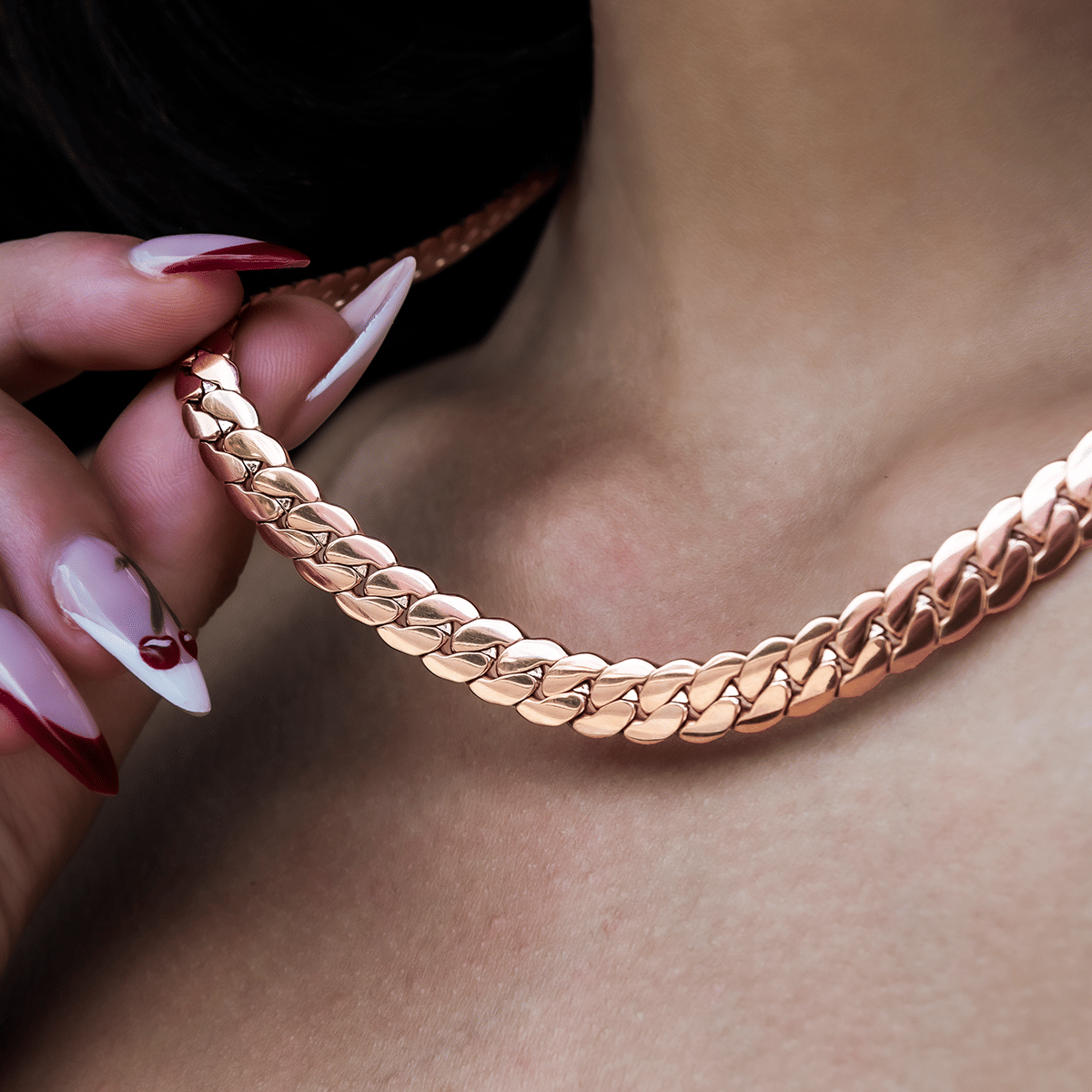 GLD PROMO - WOMEN South Beach Cuban™ Necklace in Rose Gold - 8 mm