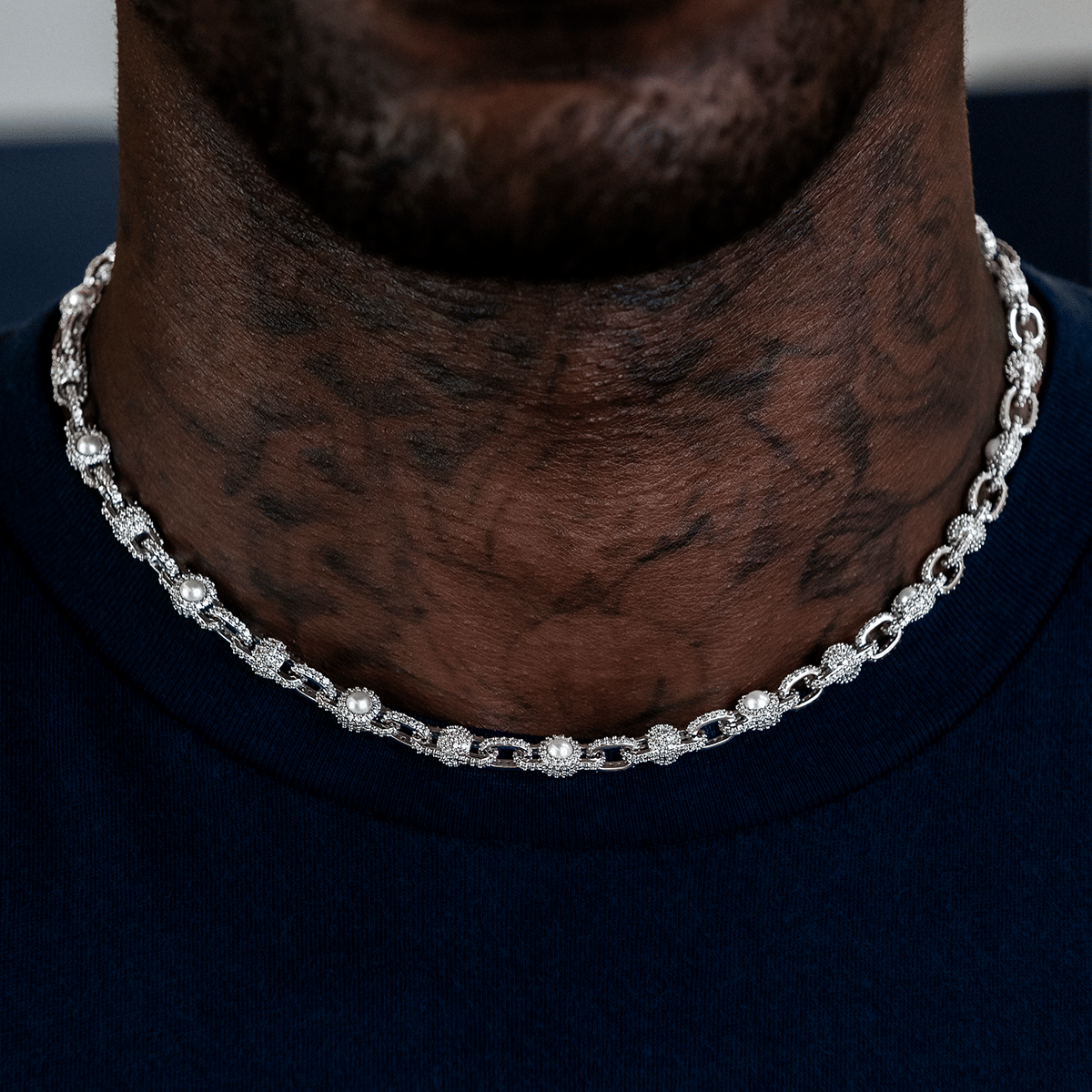GLD PROMO Iced Pearl Box Chain
