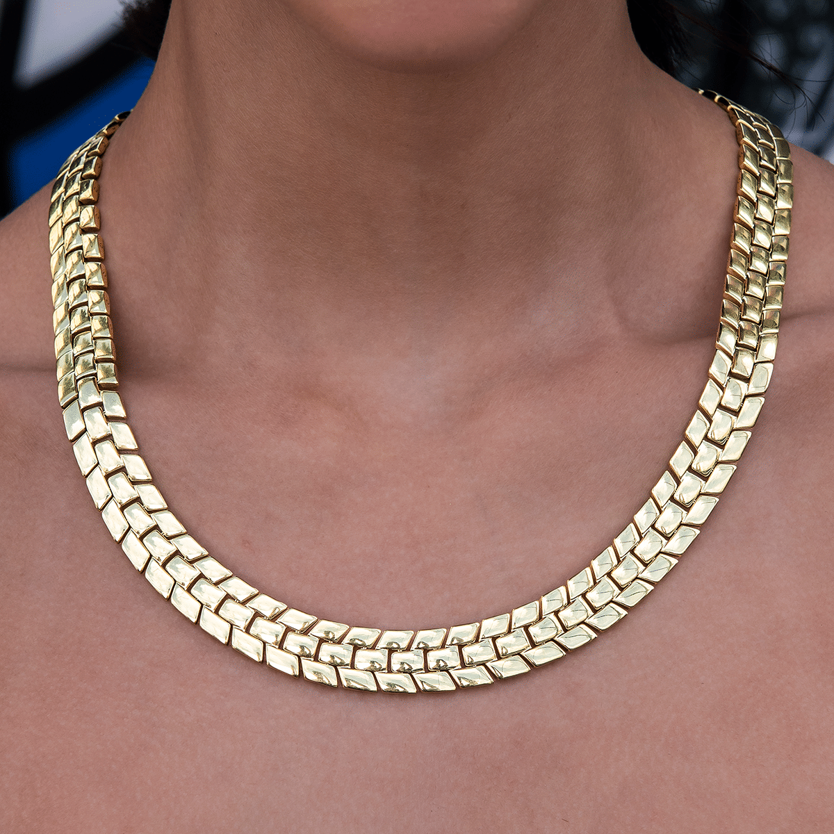 GLD PROMO - WOMEN 12 mm Spine Chain Necklace - Yellow Gold