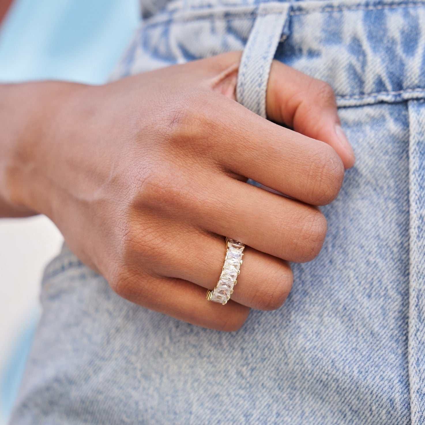 GLD PROMO - WOMEN Baguette Ring in Yellow Gold Vermeil
