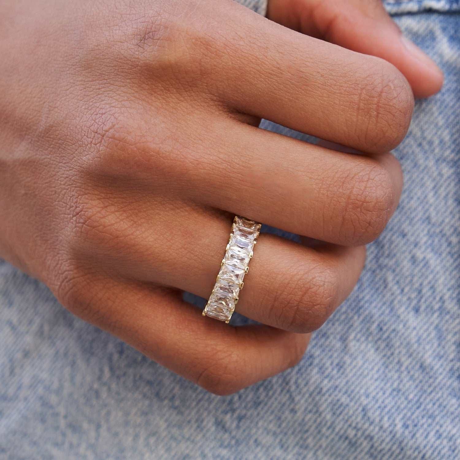 GLD PROMO - WOMEN Baguette Ring in Yellow Gold Vermeil