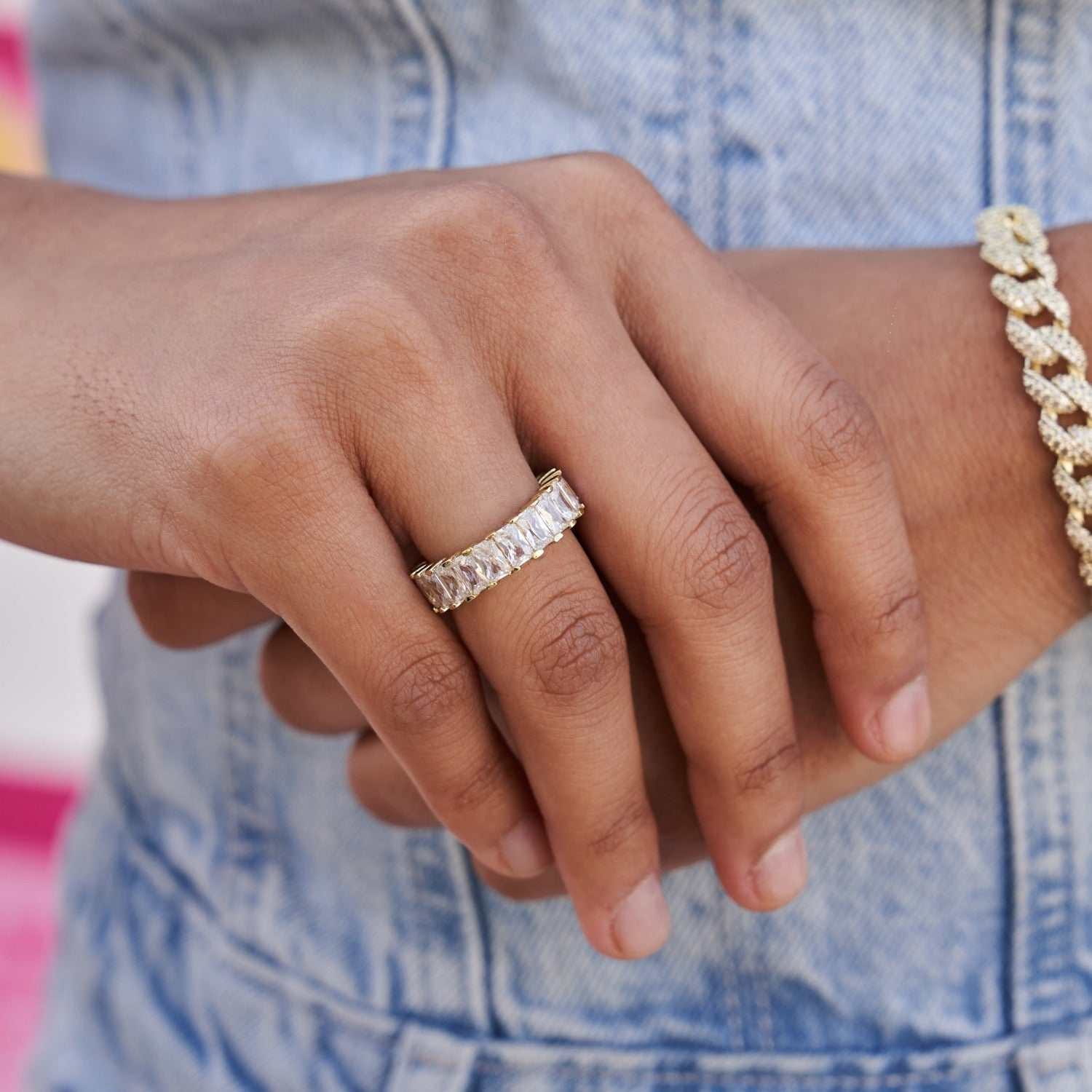 GLD PROMO - WOMEN Baguette Ring in Yellow Gold Vermeil