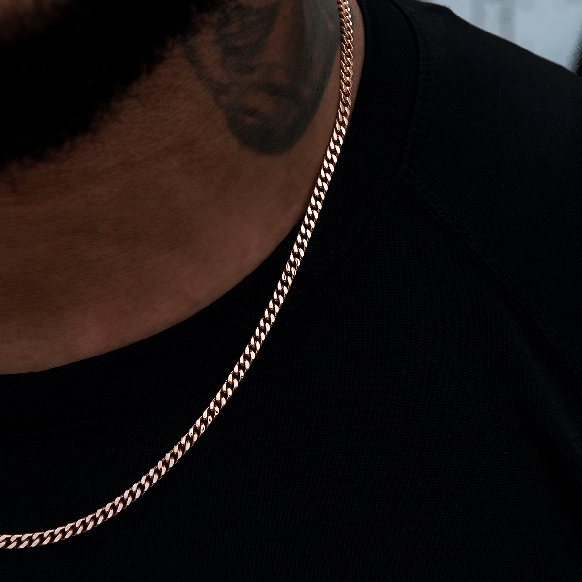 GLD PROMO Micro Cuban Chain in Rose Gold - 3 mm