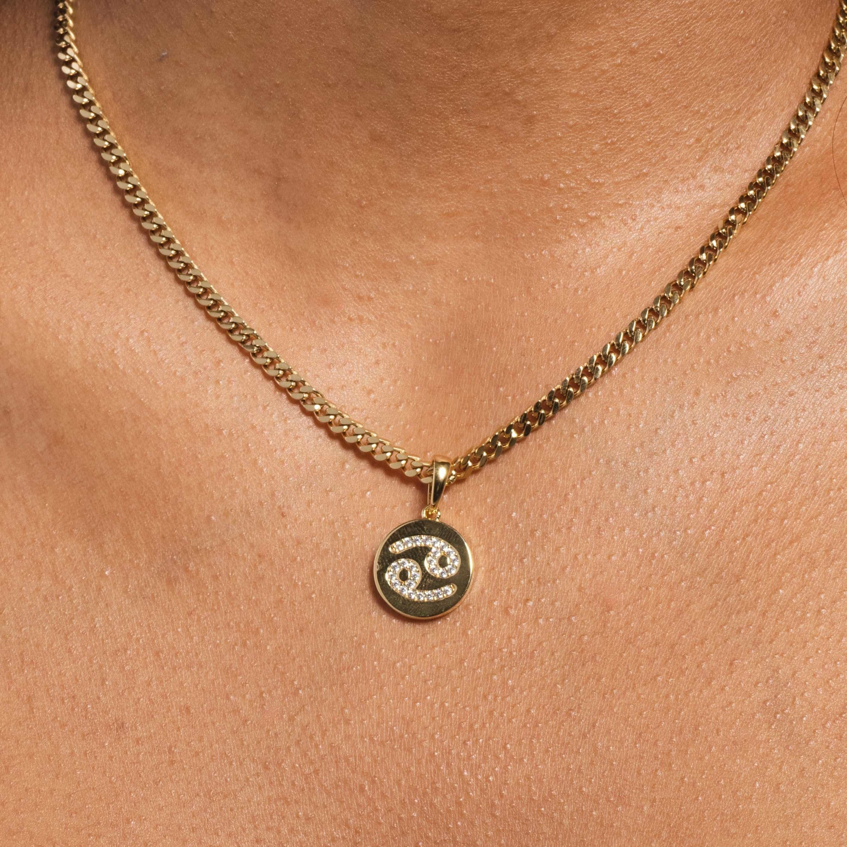 GLD PROMO - WOMEN Cancer Micro Coin Pendant