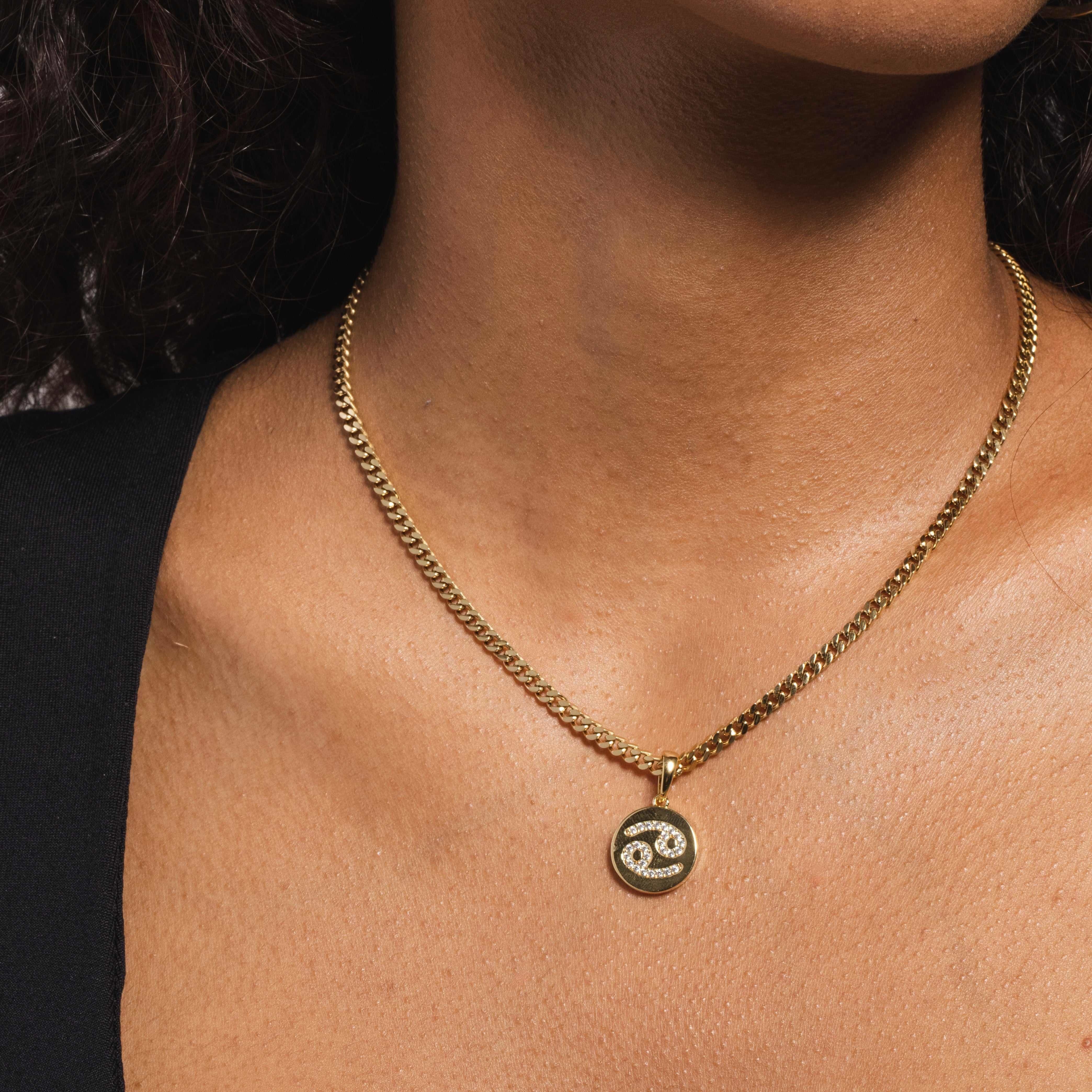 GLD PROMO - WOMEN Cancer Micro Coin Pendant