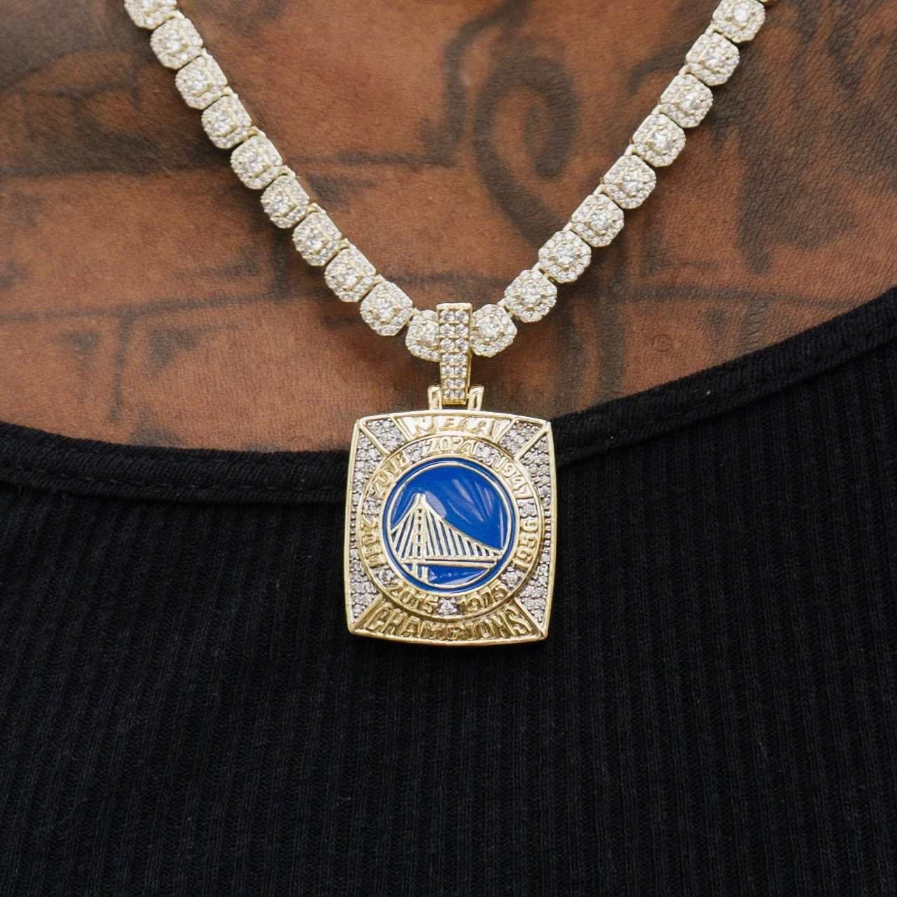 GLD PROMO Golden State Warriors Championship Pendant - Yellow Gold