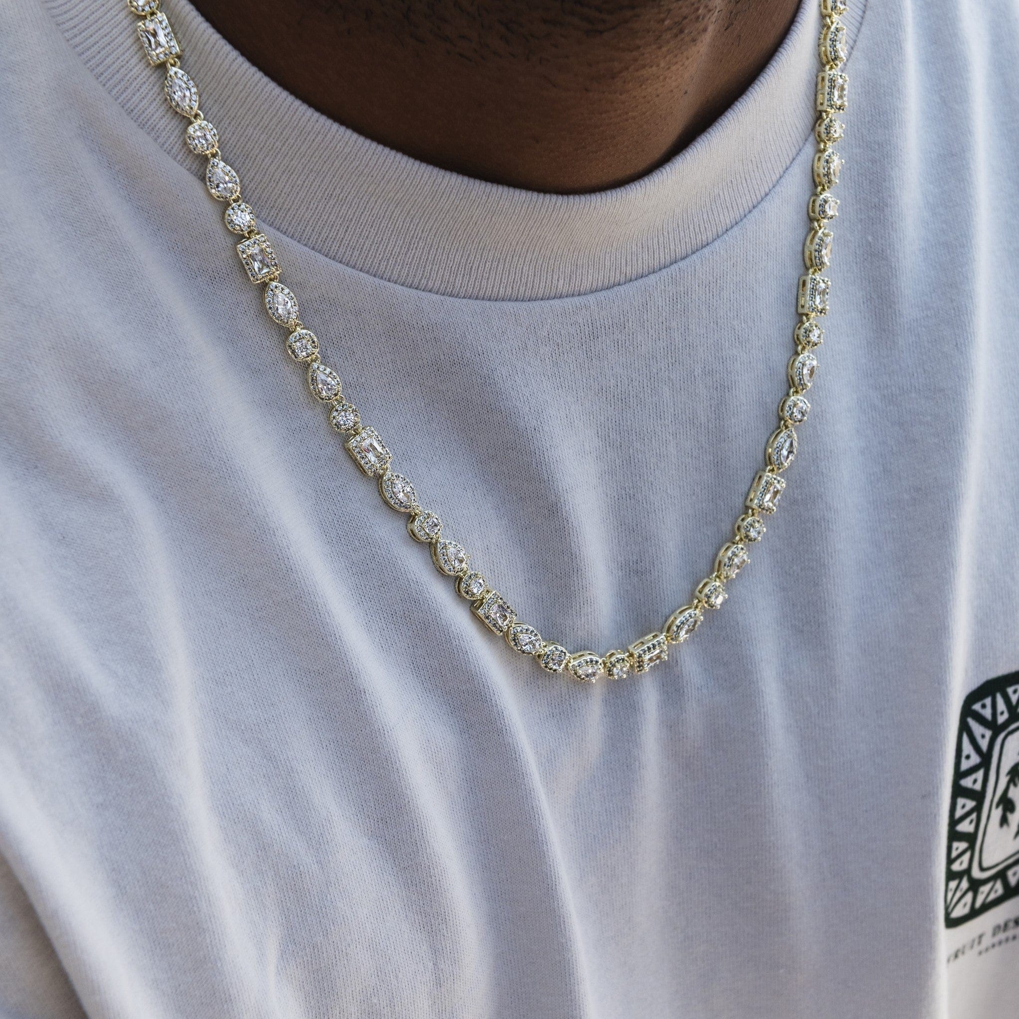 GLD PROMO Mixed Diamond Pave Chain in Yellow Gold