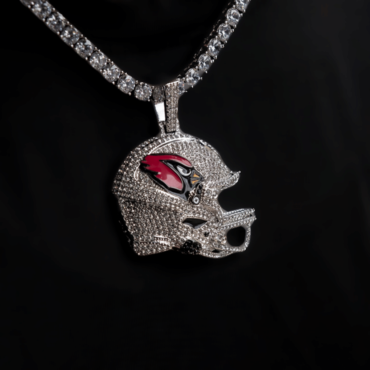 GLD PROMO 2025 Arizona Cardinals Team Helmet Pendant - White Gold