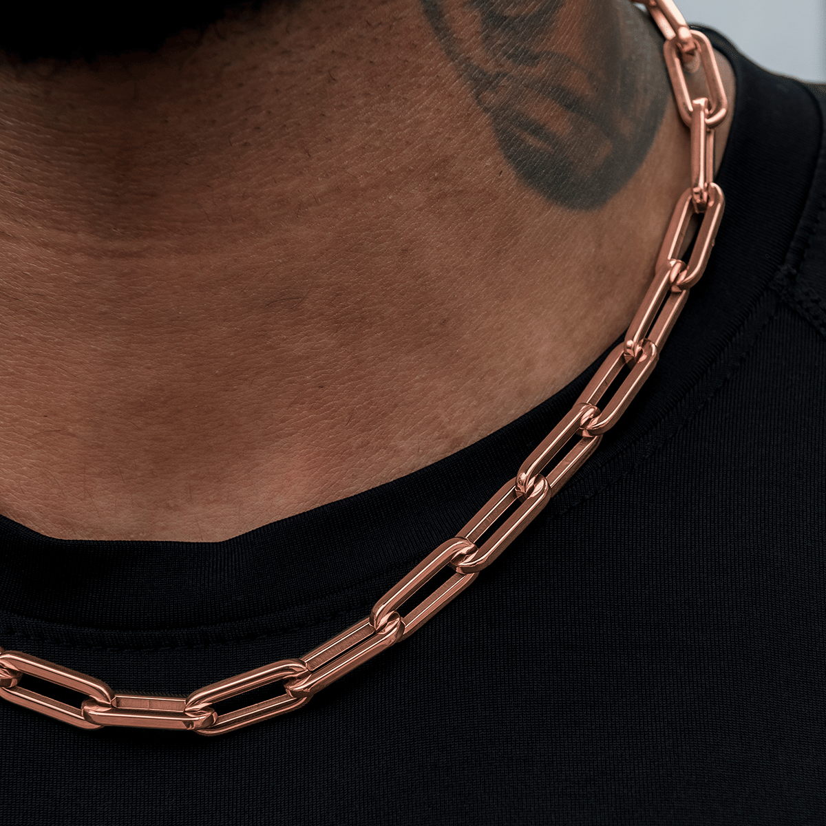 GLD PROMO Paper Clip Chain in Rose Gold - 8 mm