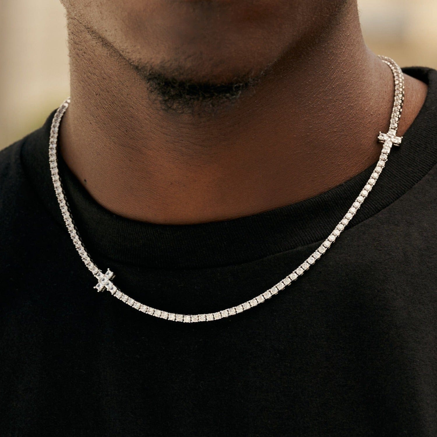 GLD PROMO 3 mm Diamond Cross Tennis Chain