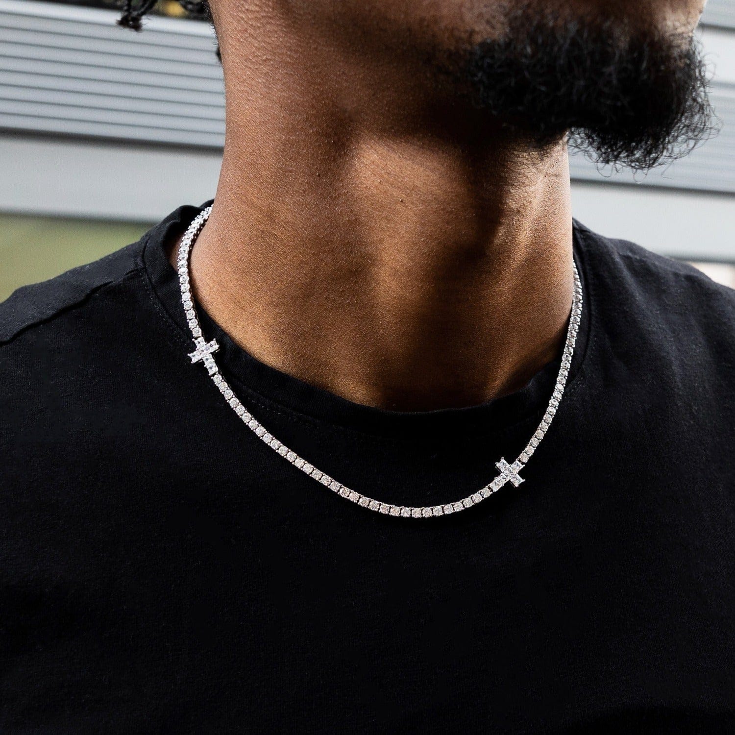 GLD PROMO 3 mm Diamond Cross Tennis Chain