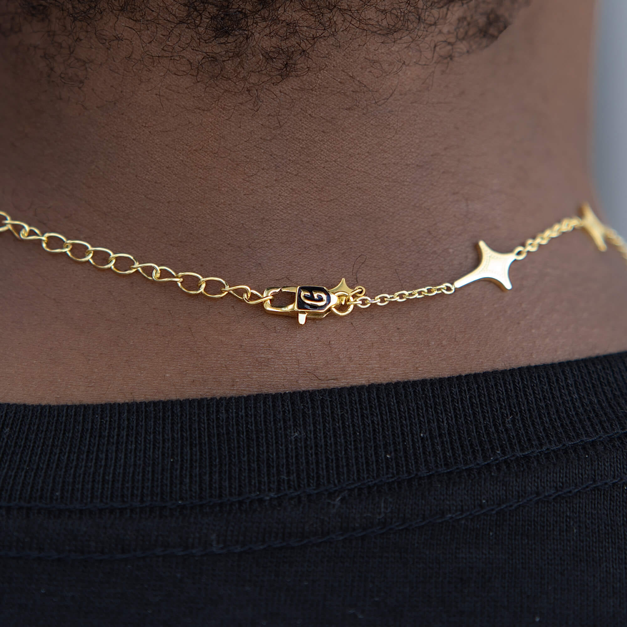 GLD Men GLD Star Adjustable Chain Necklace in Yellow Gold